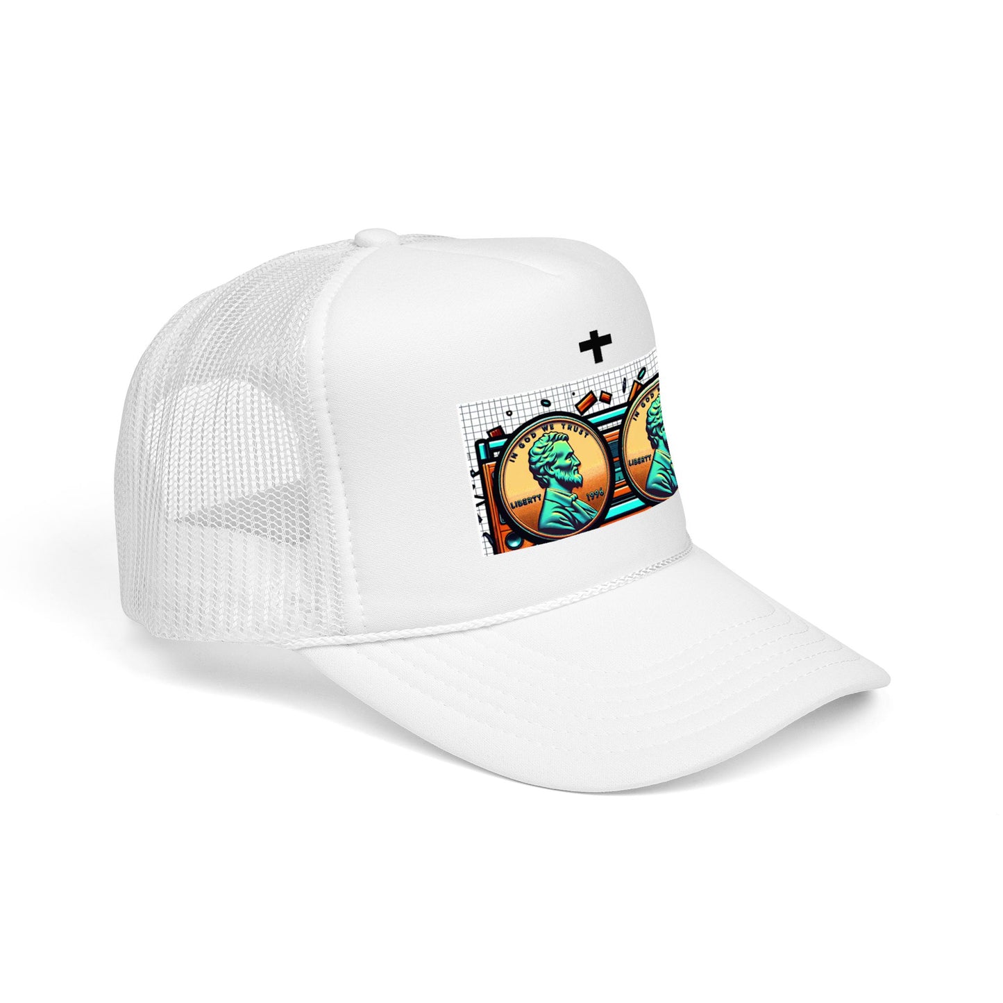 Nine Five Plus Four Pennies Foam Trucker Hat - lifestyle view | Genius Mangoes