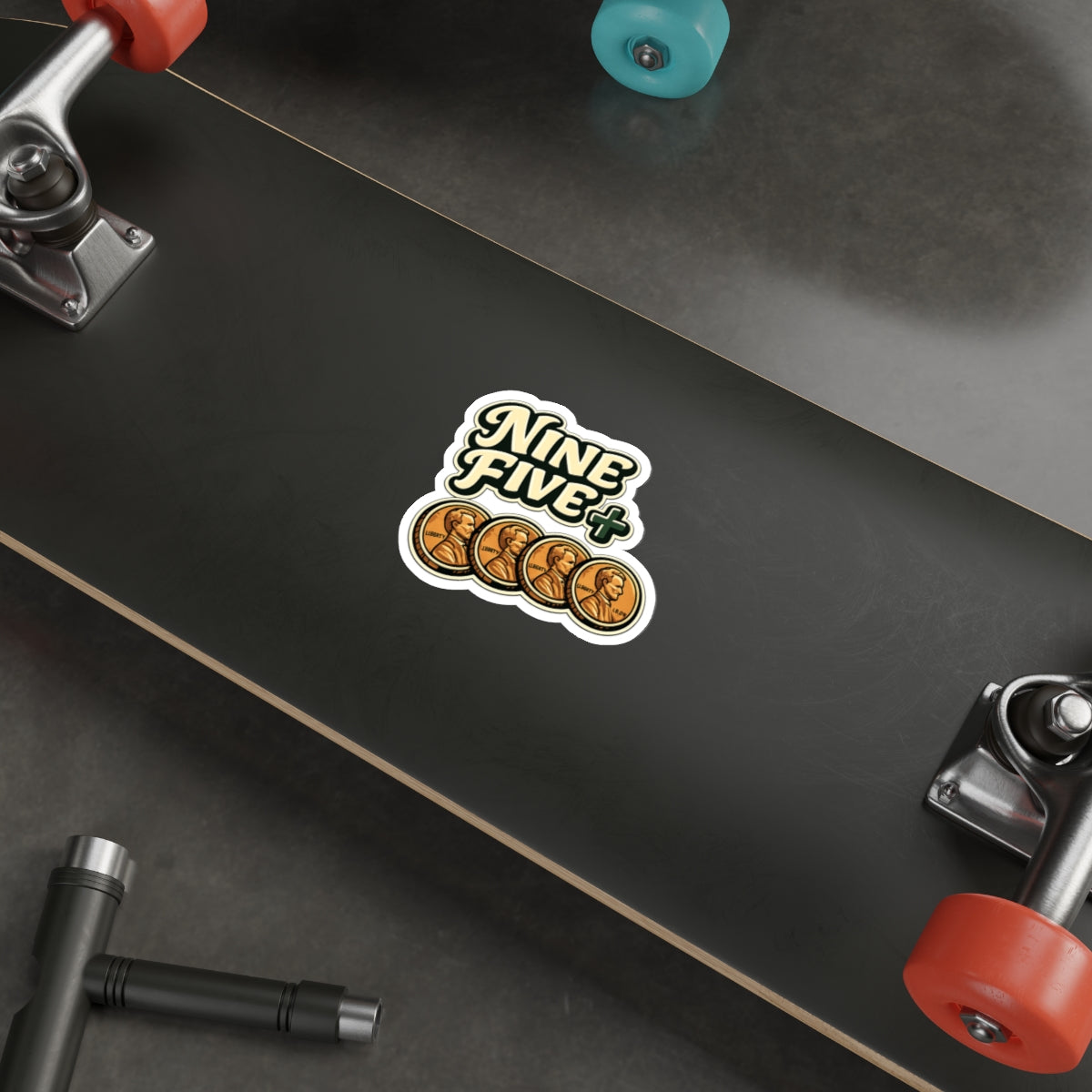 Nine Five Plus Four Pennies Die-Cut Sticker - Waterproof Vinyl Decal | Genius Mangoes