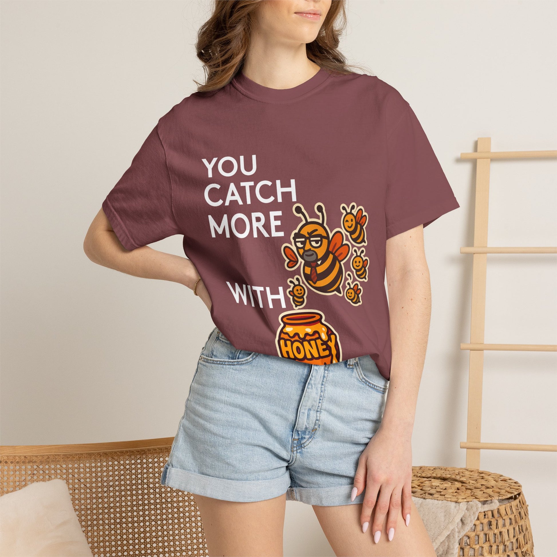 You Catch More Bees with Honey Premium Tee - garment-dyed cotton | Genius Mangoes