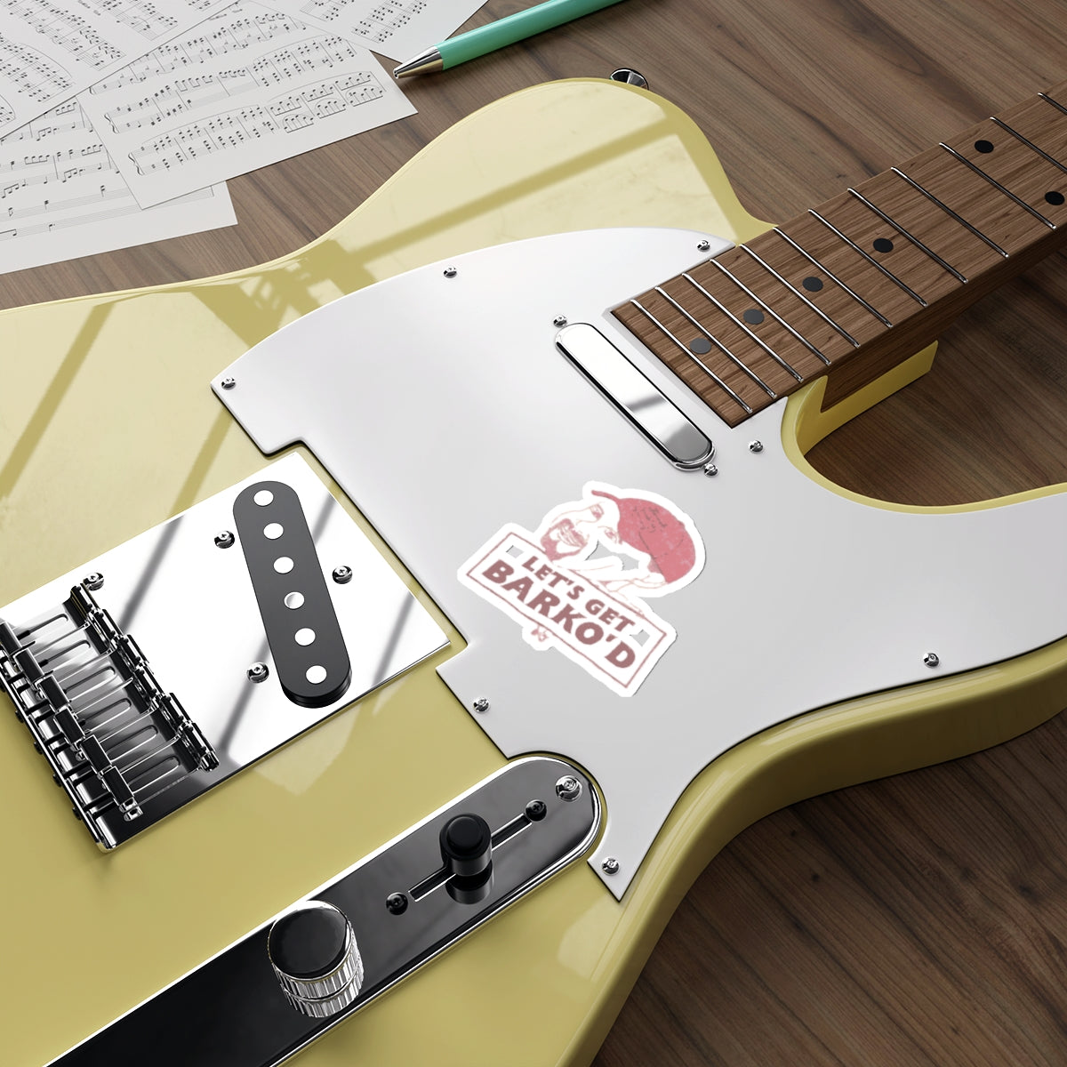 Barkopalooza 1998 - Let's Get Barko'd Die-Cut Sticker - lifestyle view | Genius Mangoes