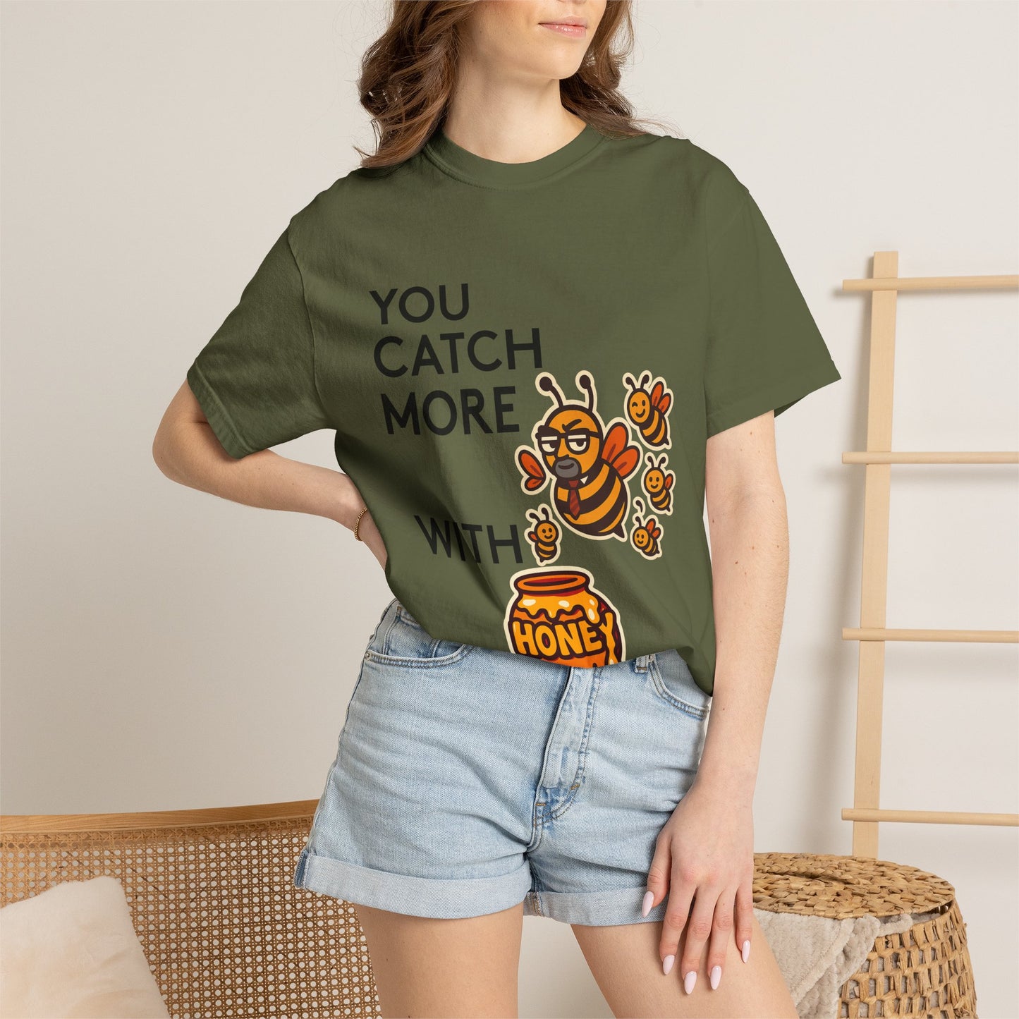 You Catch More Bees with Honey Premium Tee - garment-dyed cotton | Genius Mangoes