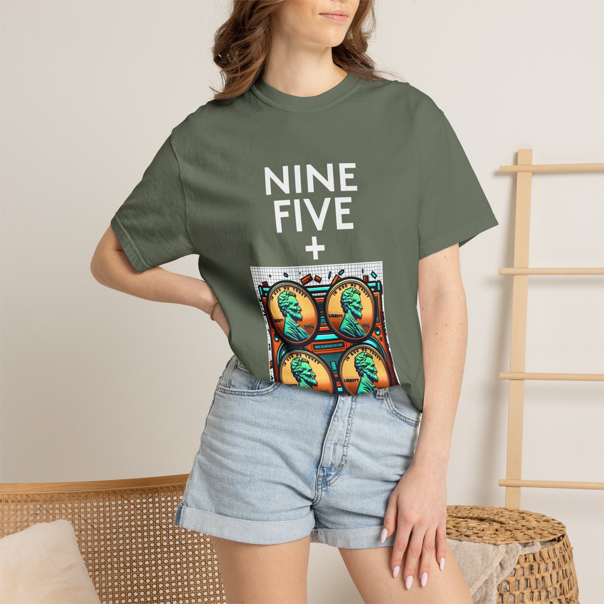 Nine Five Plus Four Pennies Premium Tee - garment-dyed cotton | Genius Mangoes