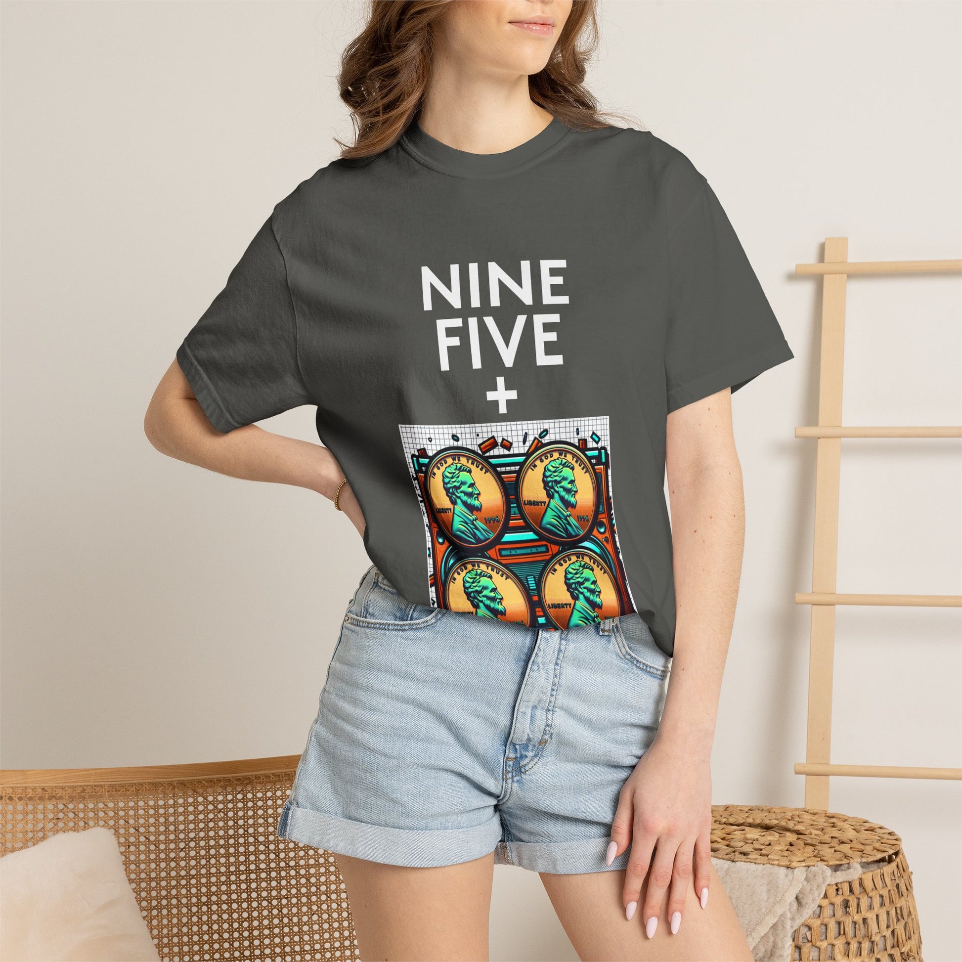 Nine Five Plus Four Pennies Premium Tee - garment-dyed cotton | Genius Mangoes