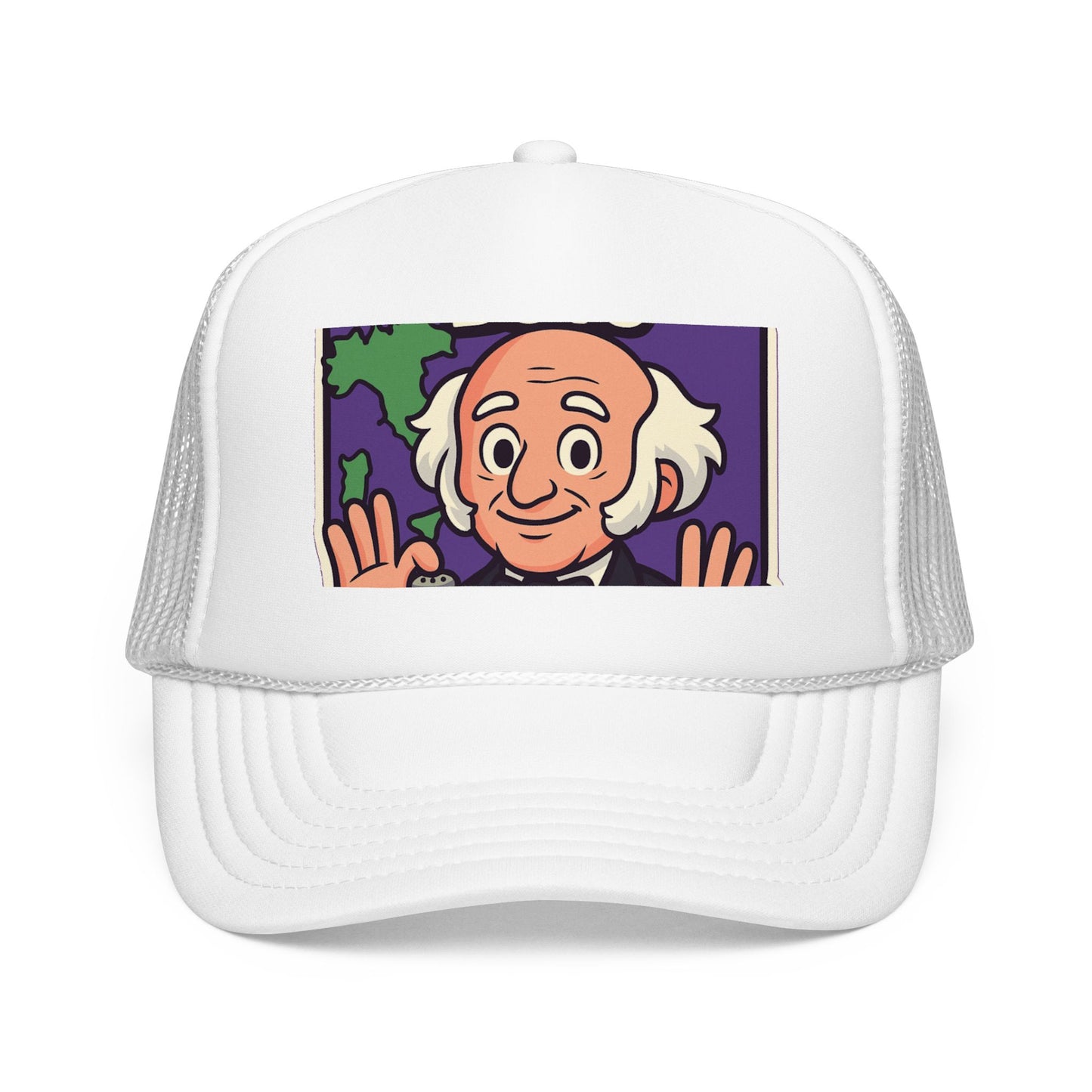 The Van Buren Boys Foam Trucker Hat in White | Genius Mangoes