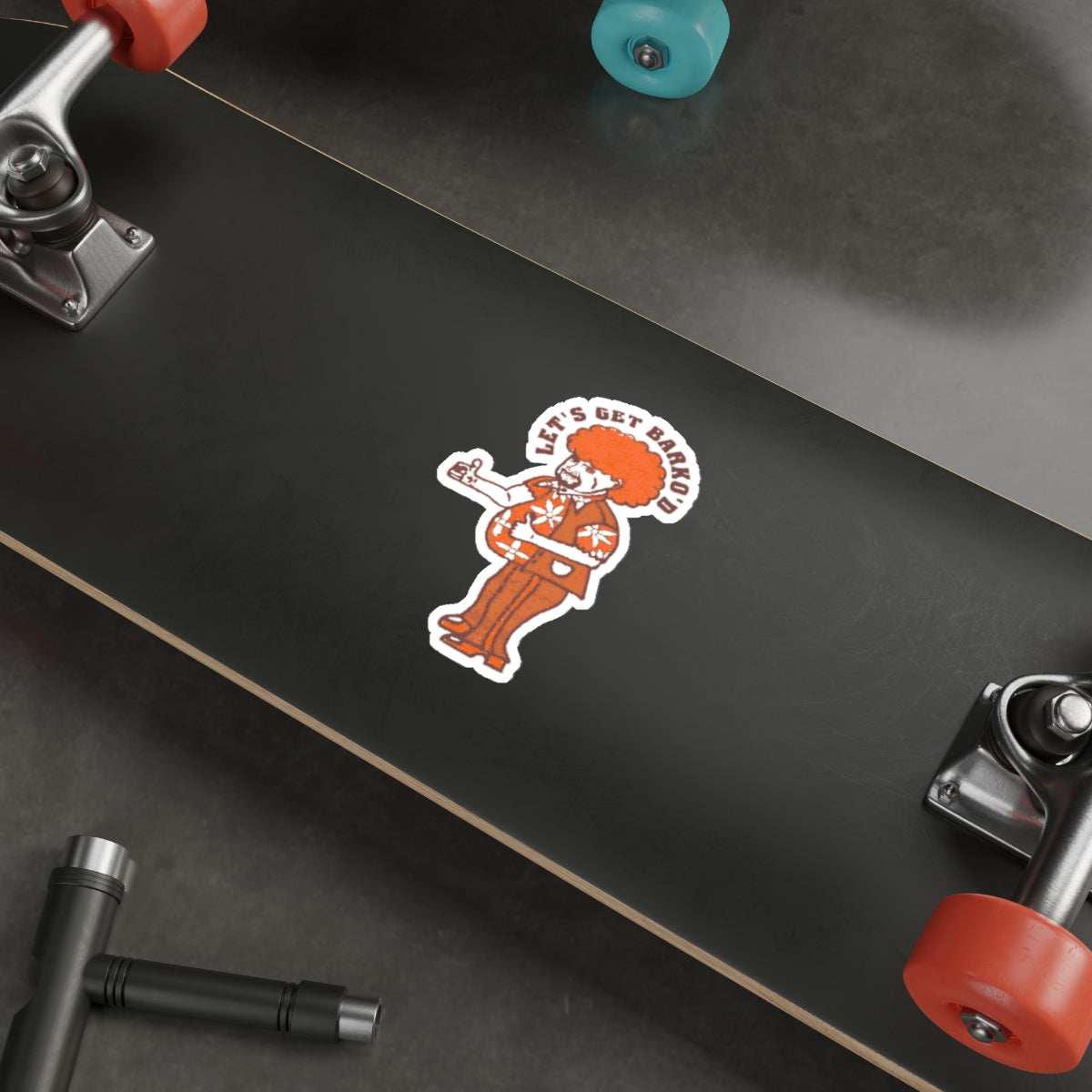 Barkopalooza 1999 - Retro Die-Cut Sticker - lifestyle view | Genius Mangoes