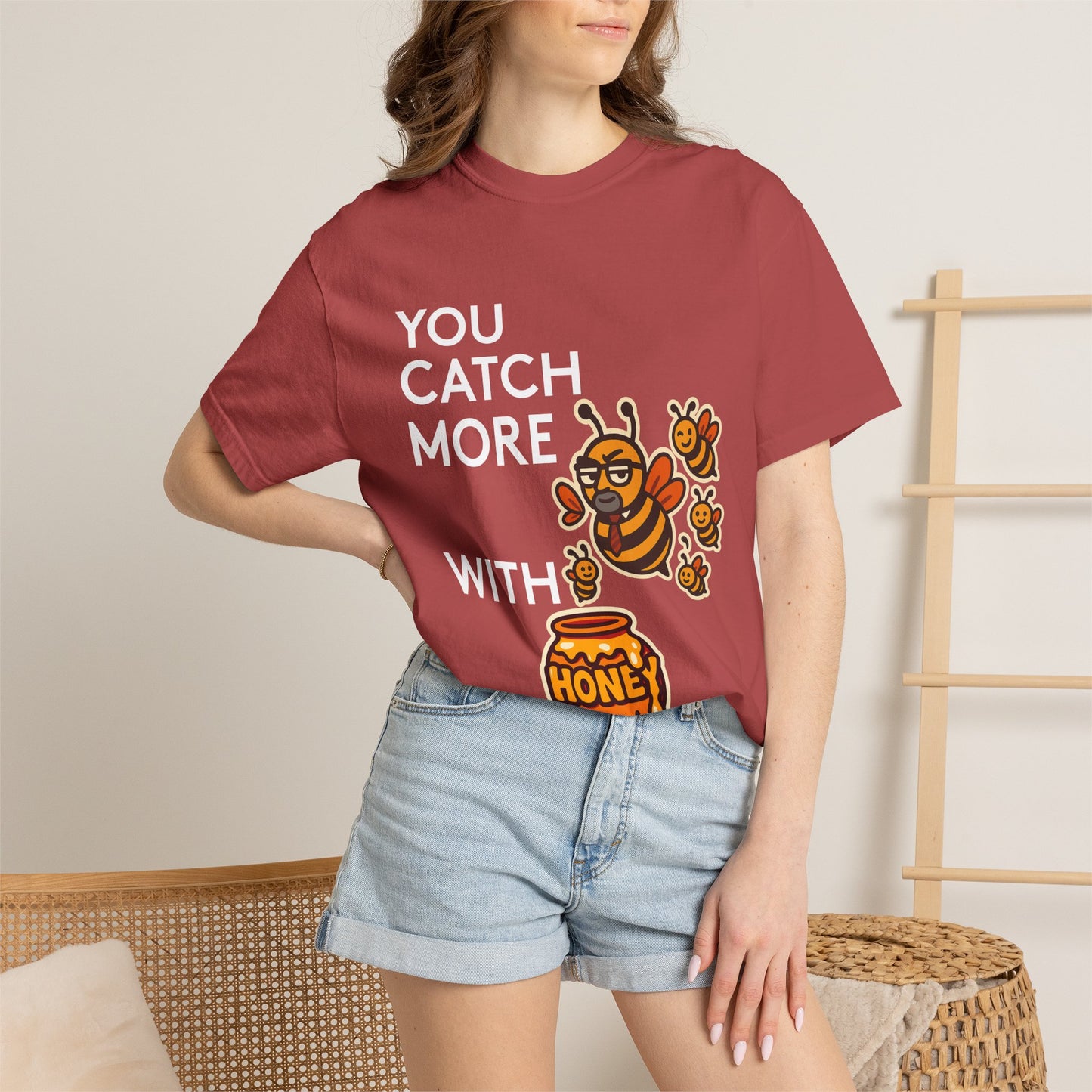 You Catch More Bees with Honey Premium Tee - garment-dyed cotton | Genius Mangoes