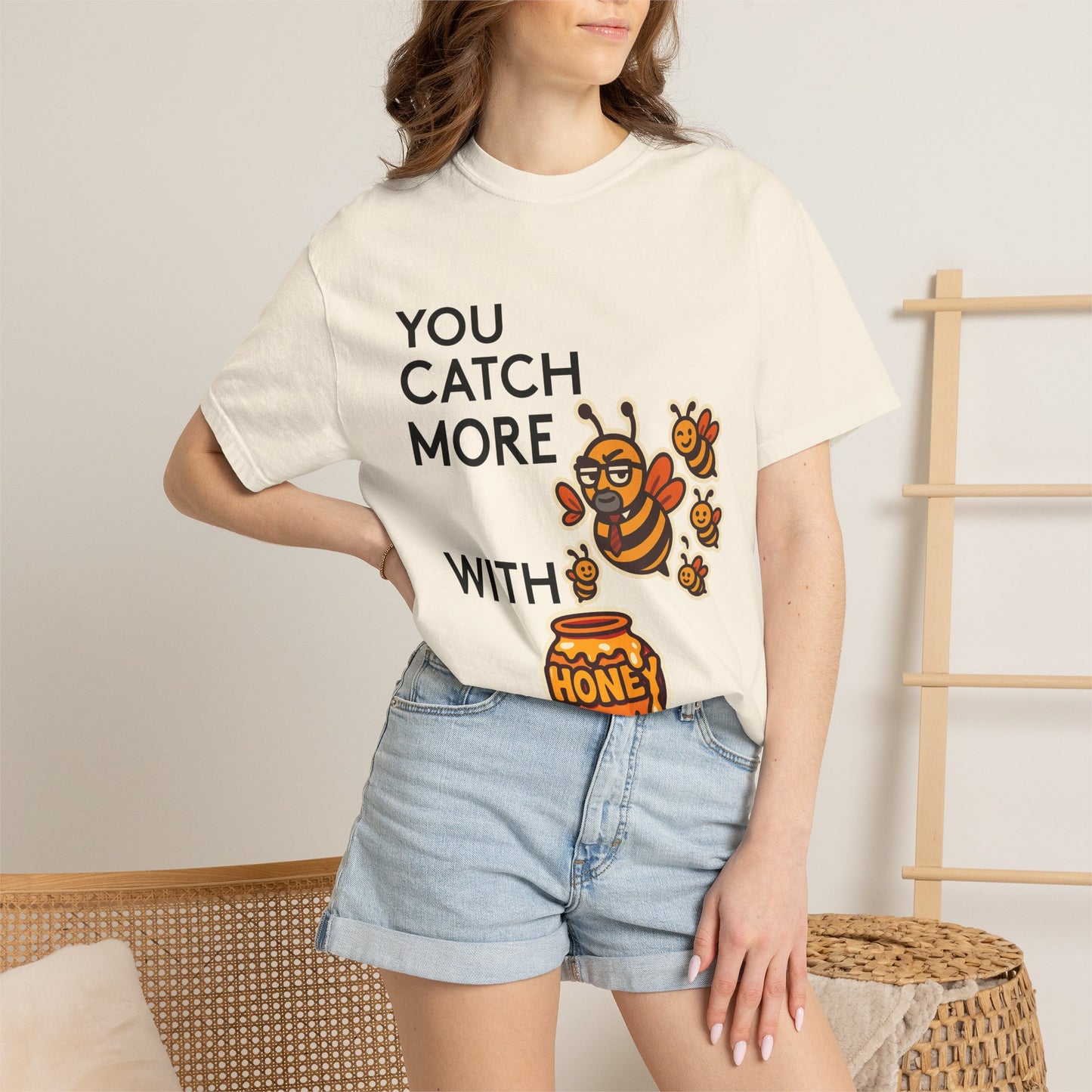 You Catch More Bees with Honey Premium Tee - garment-dyed cotton | Genius Mangoes