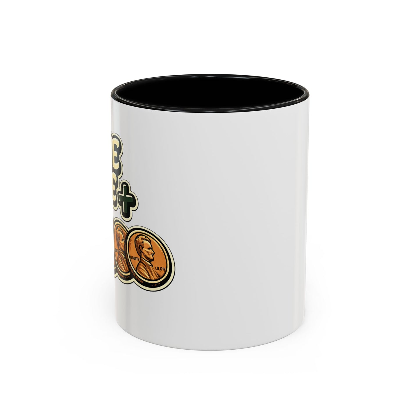 Nine Five Plus Four Pennies Coffee Mug - Color Accent 11oz and 15oz | Genius Mangoes