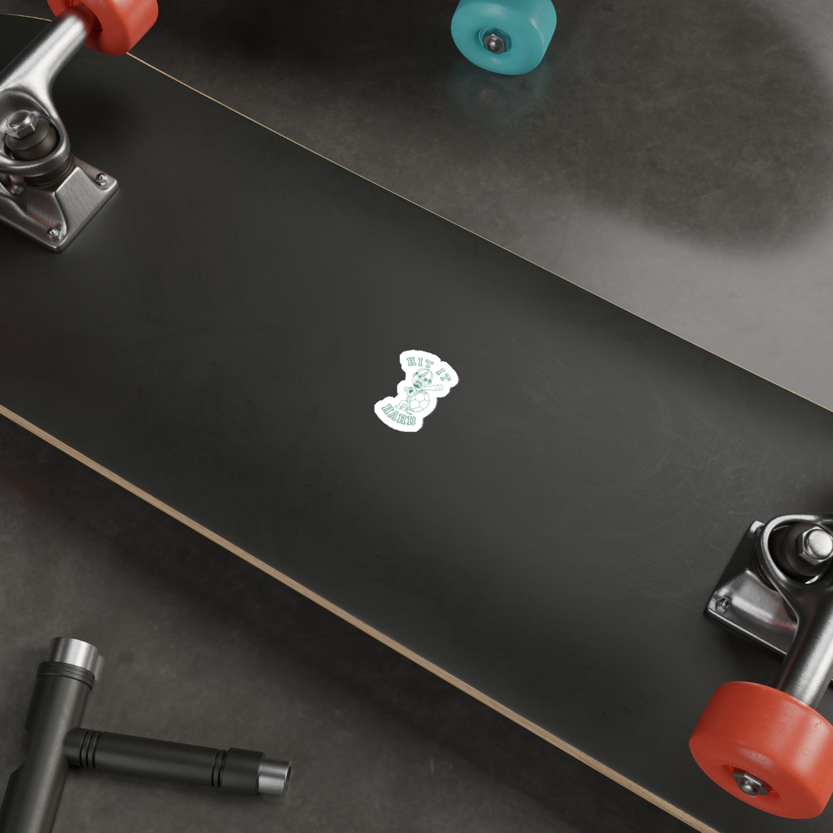 Barkopalooza - Hit it Hard Die-Cut Sticker - lifestyle view | Genius Mangoes