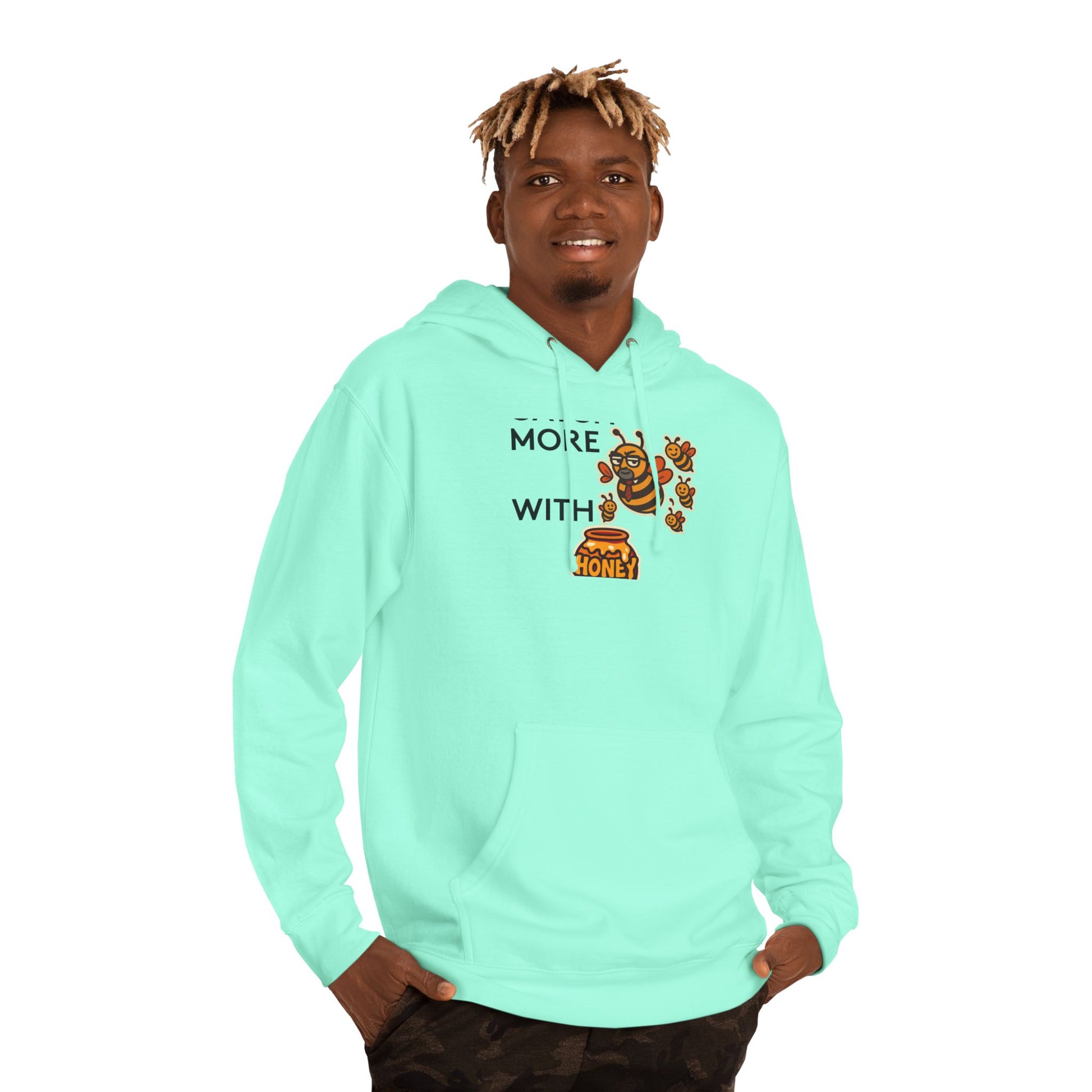 You Catch More Bees with Honey Premium Hoodie - heavyweight pullover | Genius Mangoes