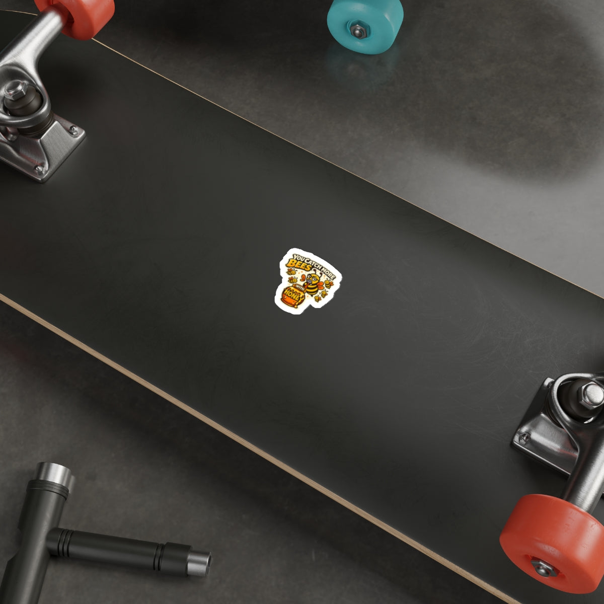 You Catch More Bees with Honey Die-Cut Sticker - Waterproof Vinyl Decal | Genius Mangoes
