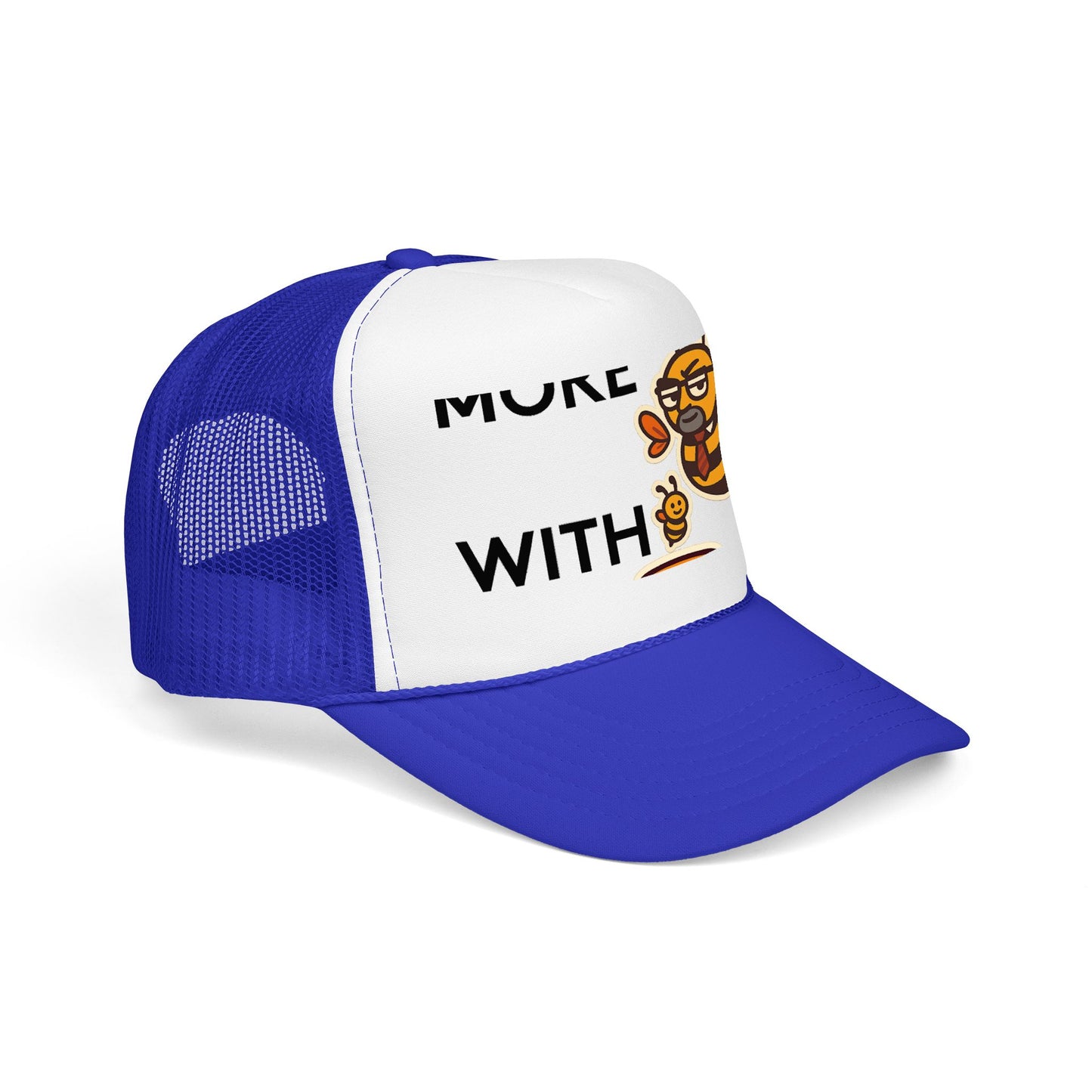You Catch More Bees with Honey Foam Trucker Hat - lifestyle view | Genius Mangoes