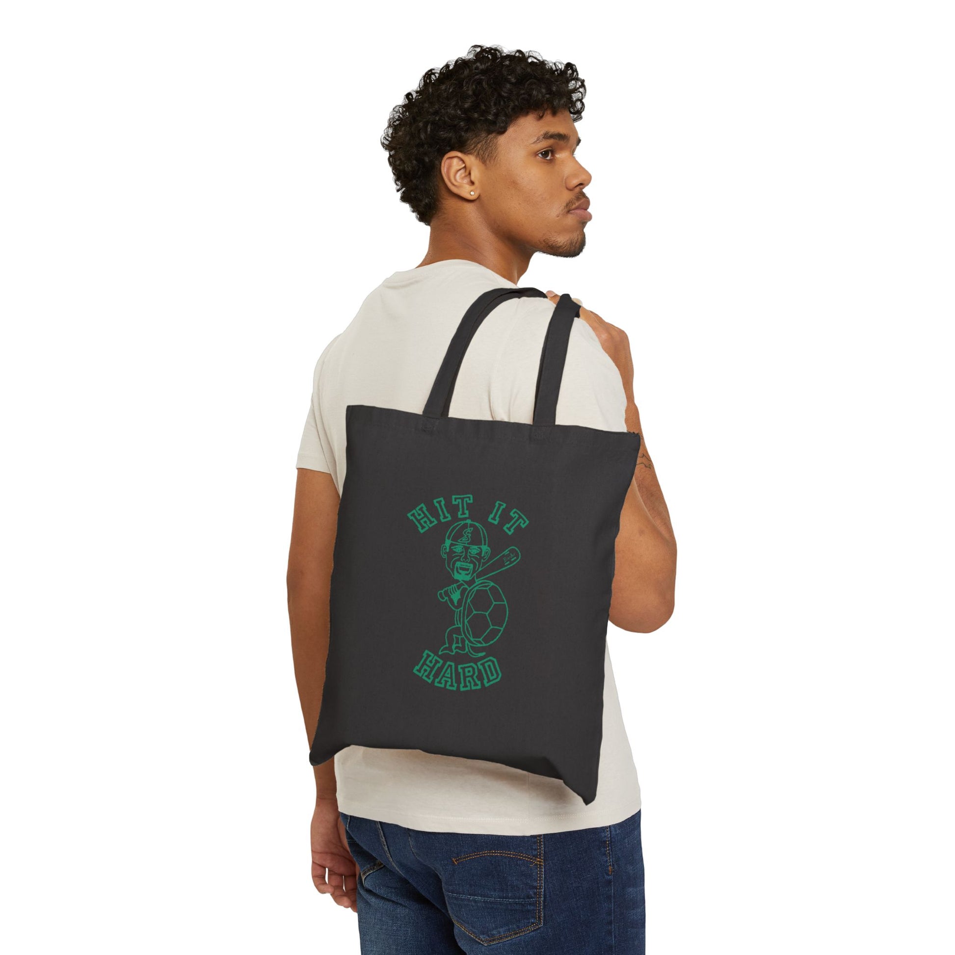 Barkopalooza - Hit it Hard Heavy Cotton Tote Bag - lifestyle view | Genius Mangoes
