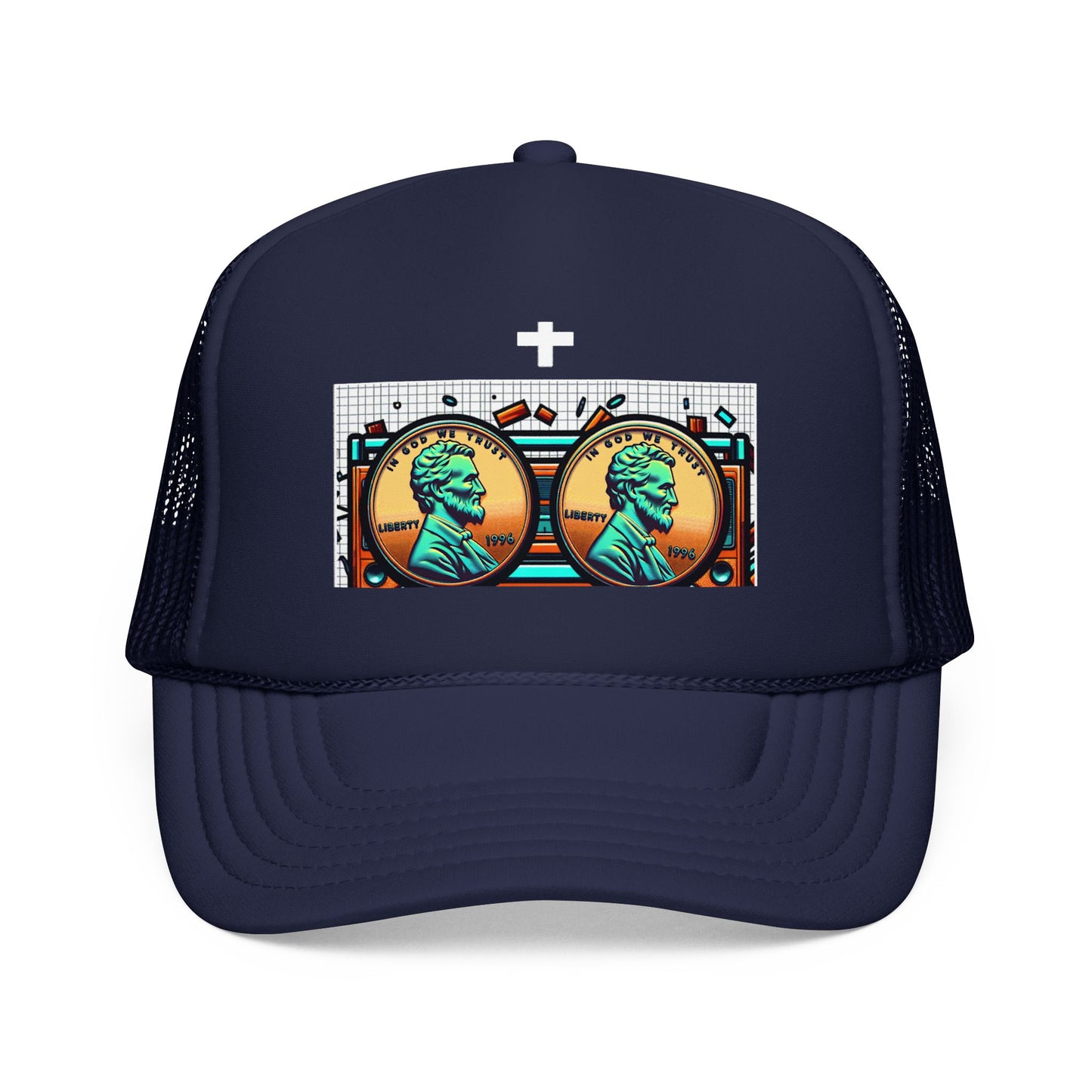 Nine Five Plus Four Pennies Foam Trucker Hat in Dark Navy | Genius Mangoes