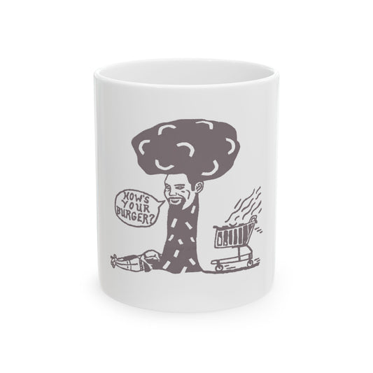Barkopalooza 2005 - How's Your Burger Coffee Mug in Black | Genius Mangoes