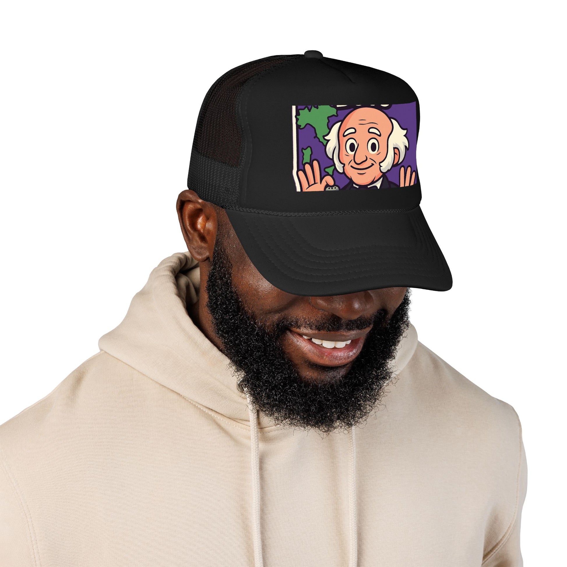 The Van Buren Boys Foam Trucker Hat - lifestyle view | Genius Mangoes