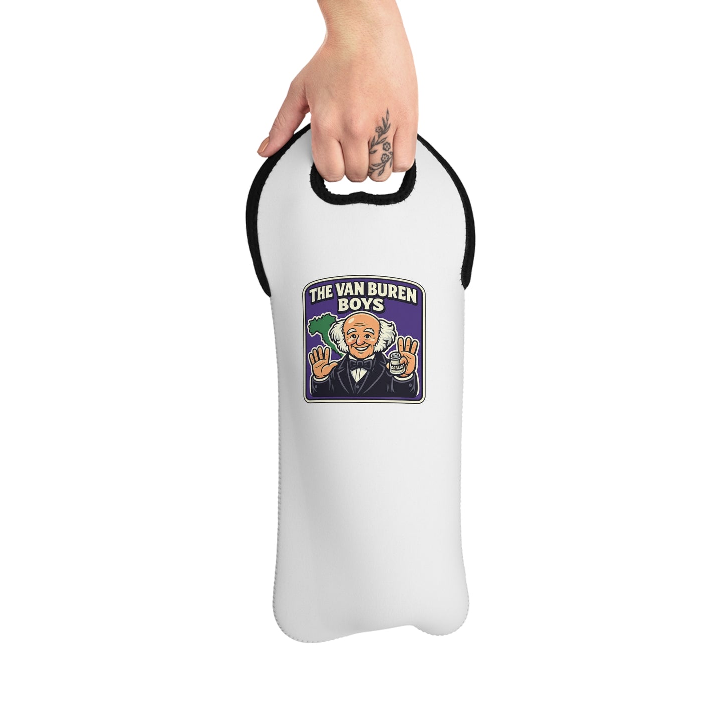 The Van Buren Boys Wine Tote Bag - Neoprene Insulated | Genius Mangoes