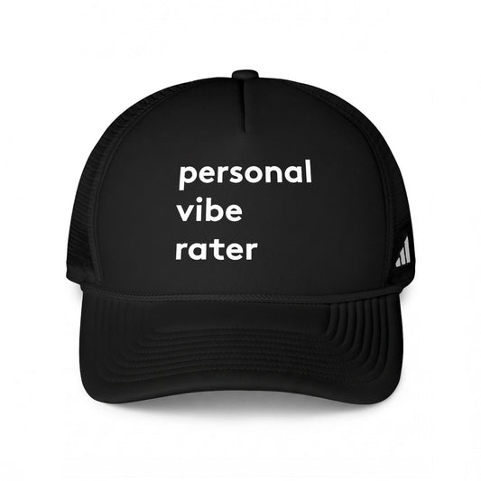 Personal Vibe Rater adidas Trucker Hat in Black | Genius Mangoes