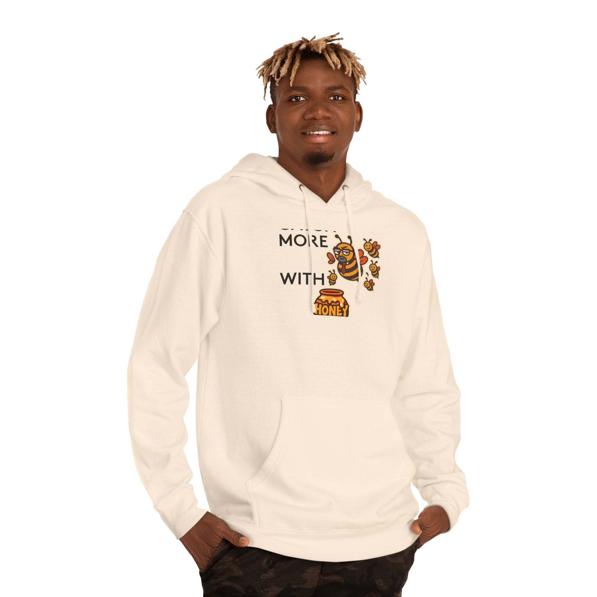 You Catch More Bees with Honey Premium Hoodie - heavyweight pullover | Genius Mangoes