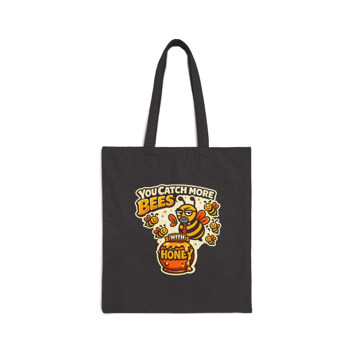You Catch More Bees with Honey Heavy Cotton Tote Bag | Genius Mangoes