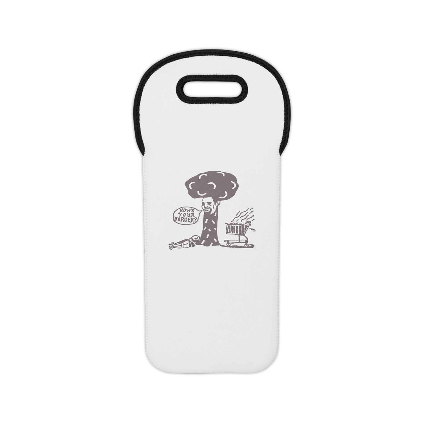 Barkopalooza 2005 - How's Your Burger Wine Tote Bag - Neoprene Insulated | Genius Mangoes