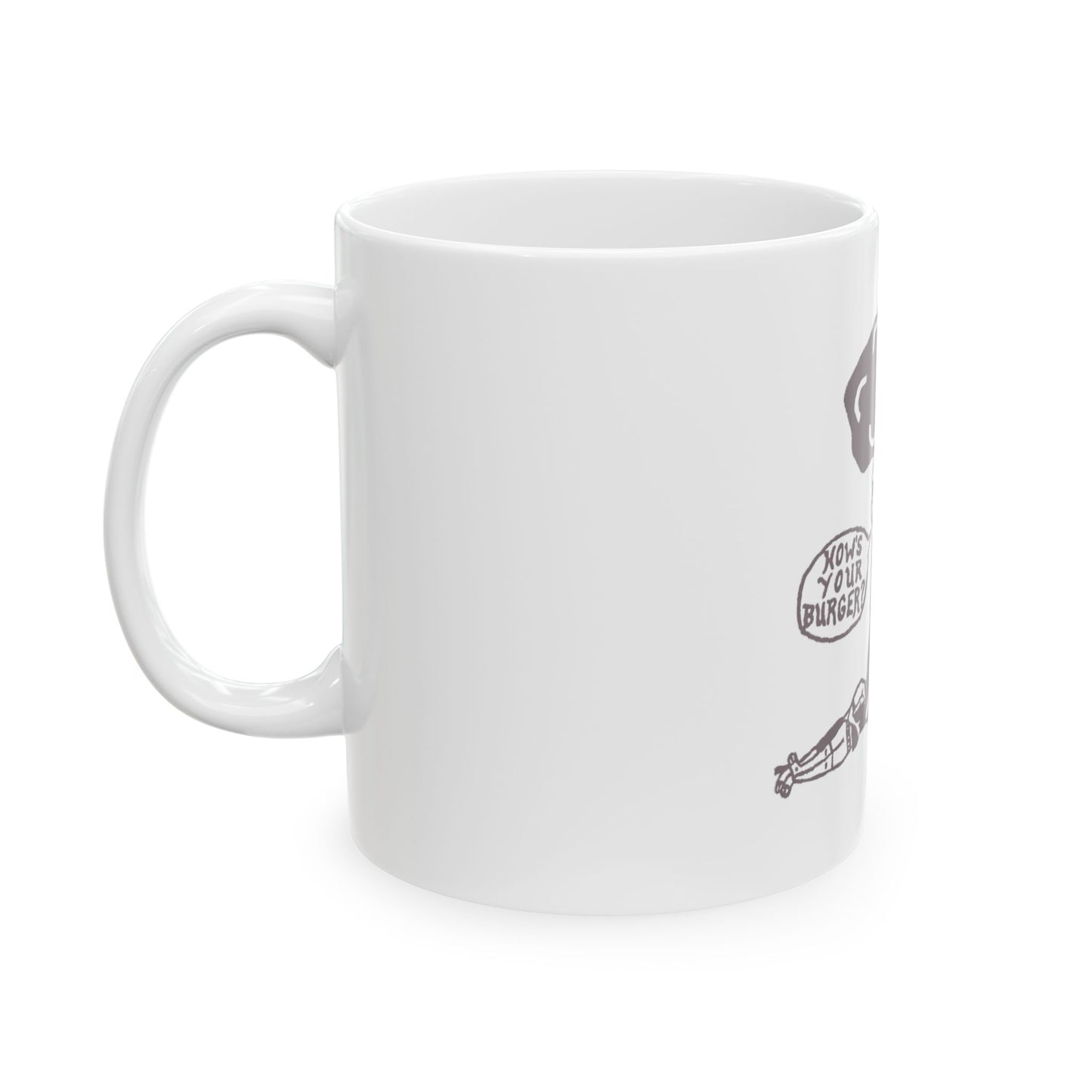 Barkopalooza 2005 - How's Your Burger Coffee Mug - lifestyle view | Genius Mangoes
