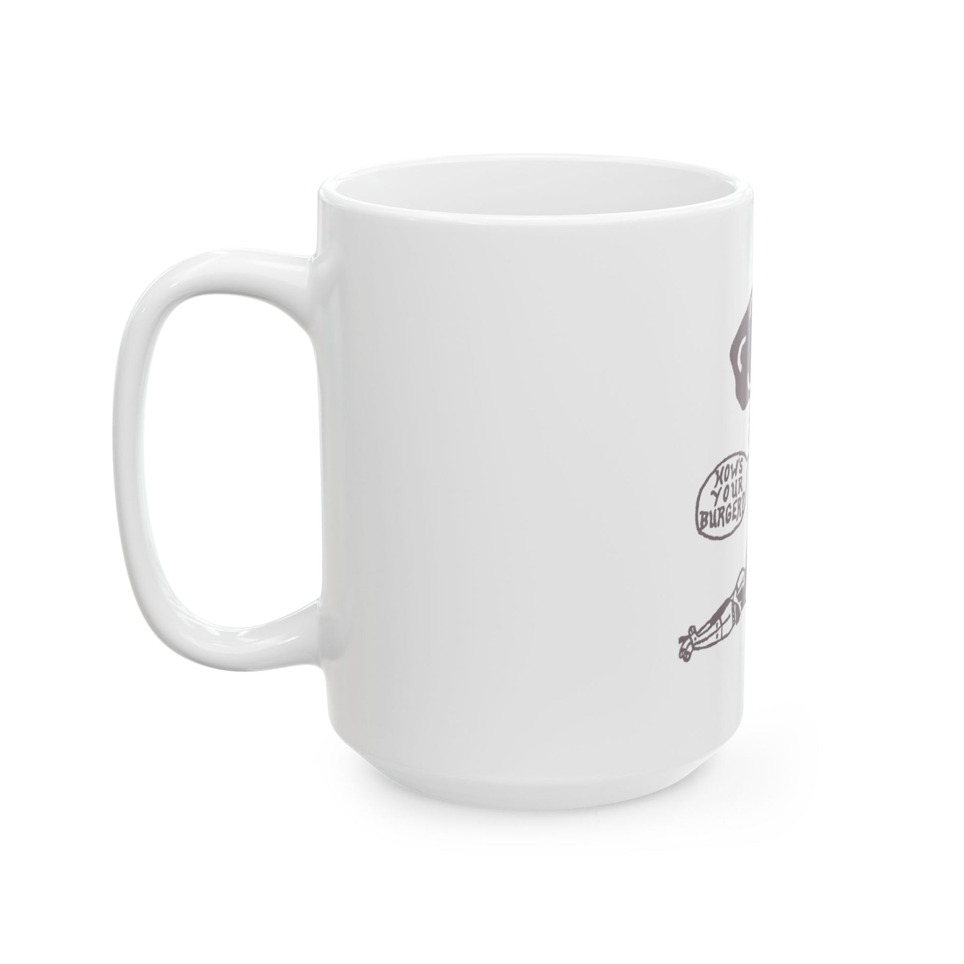 Barkopalooza 2005 - How's Your Burger Coffee Mug - lifestyle view | Genius Mangoes