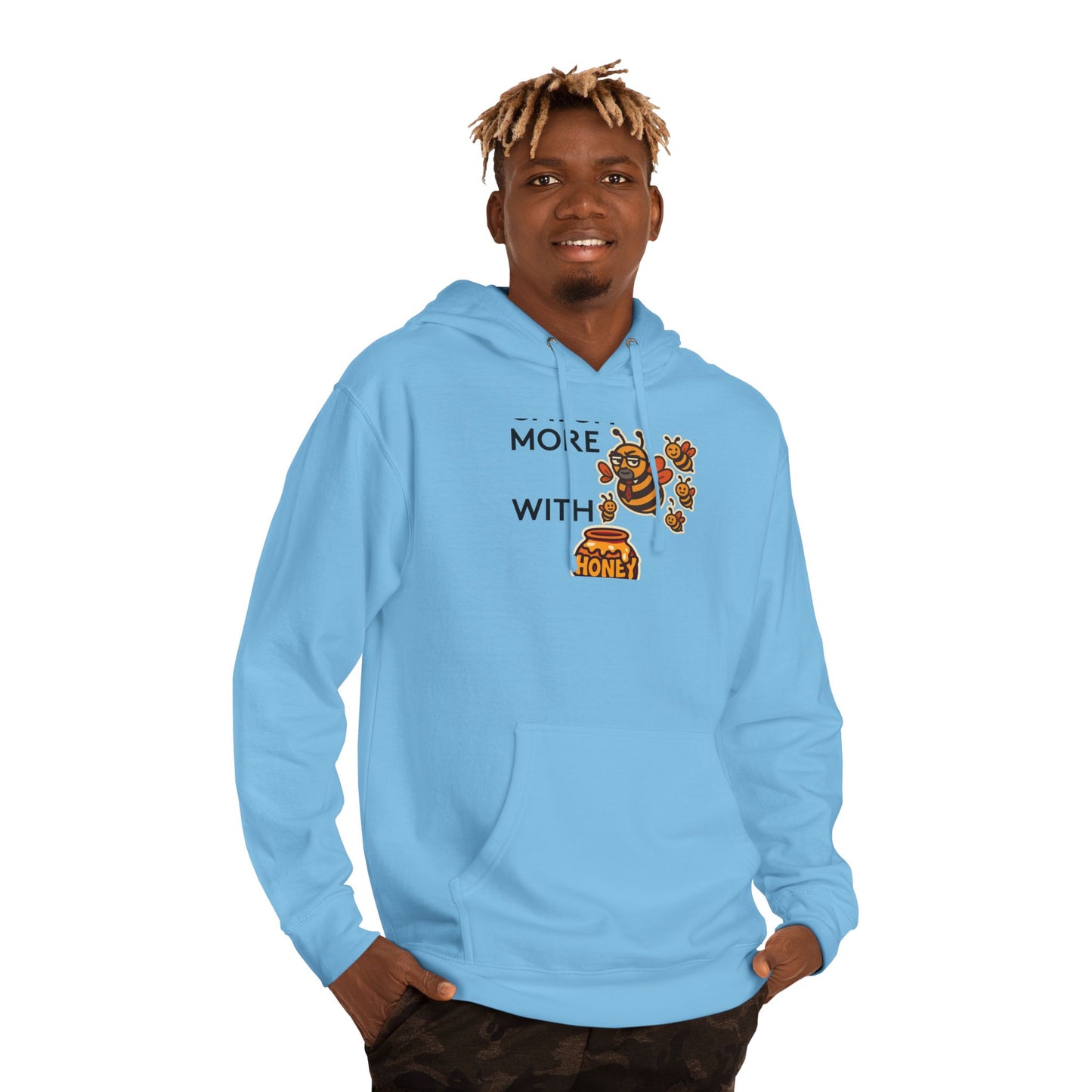 You Catch More Bees with Honey Premium Hoodie - heavyweight pullover | Genius Mangoes