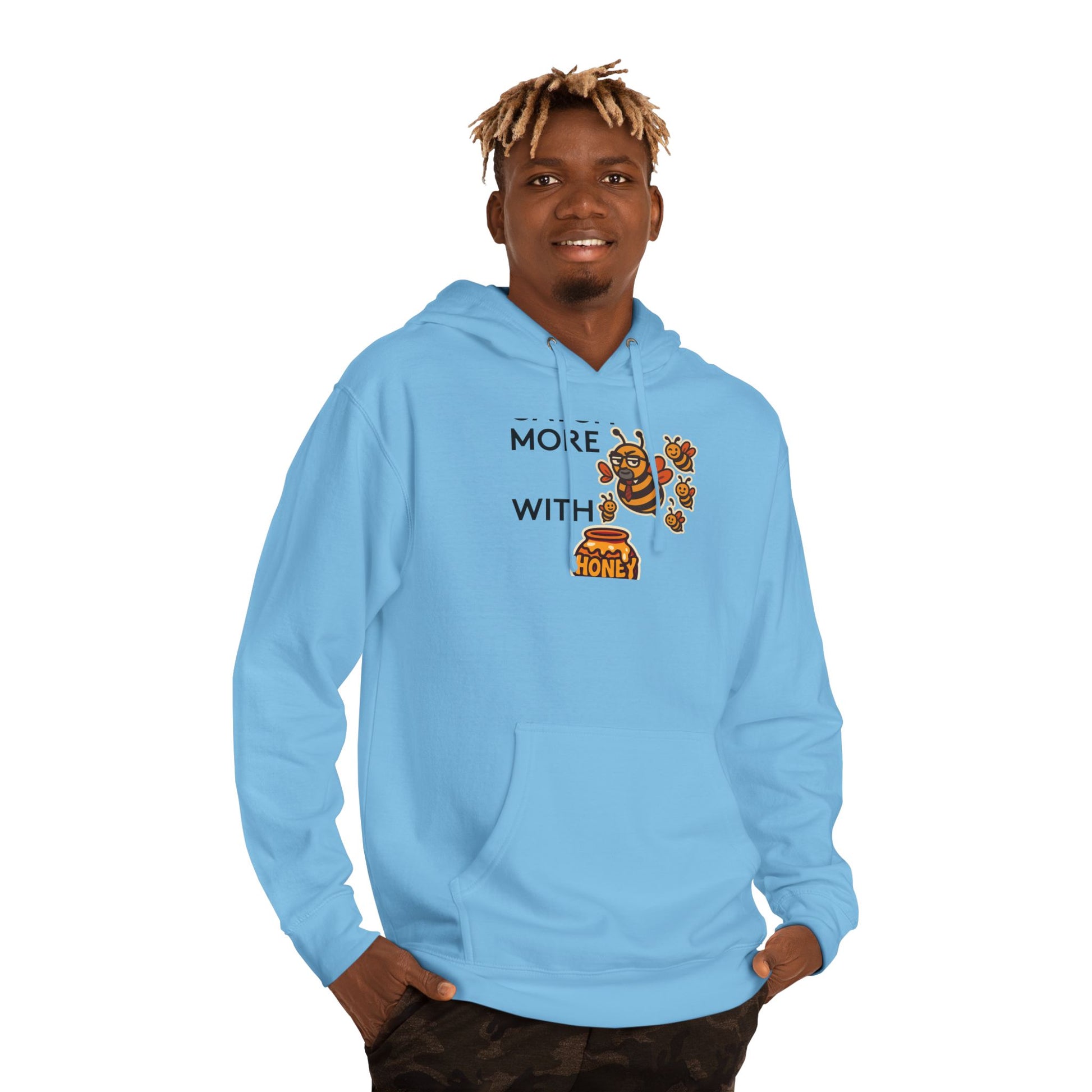 You Catch More Bees with Honey Premium Hoodie - heavyweight pullover | Genius Mangoes