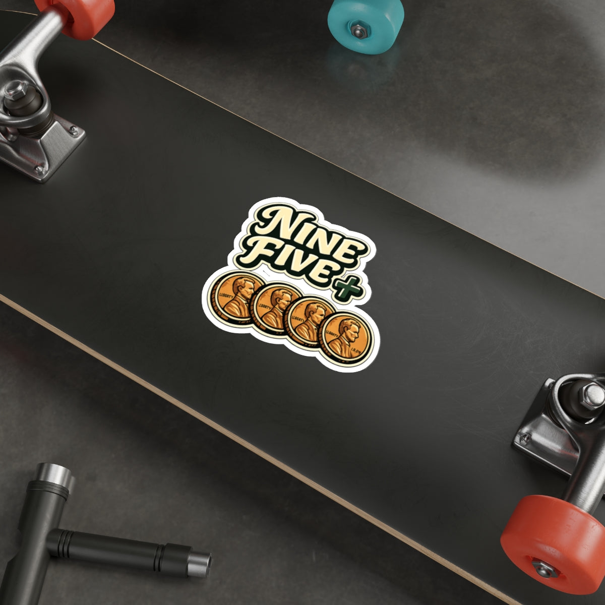 Nine Five Plus Four Pennies Die-Cut Sticker - Waterproof Vinyl Decal | Genius Mangoes
