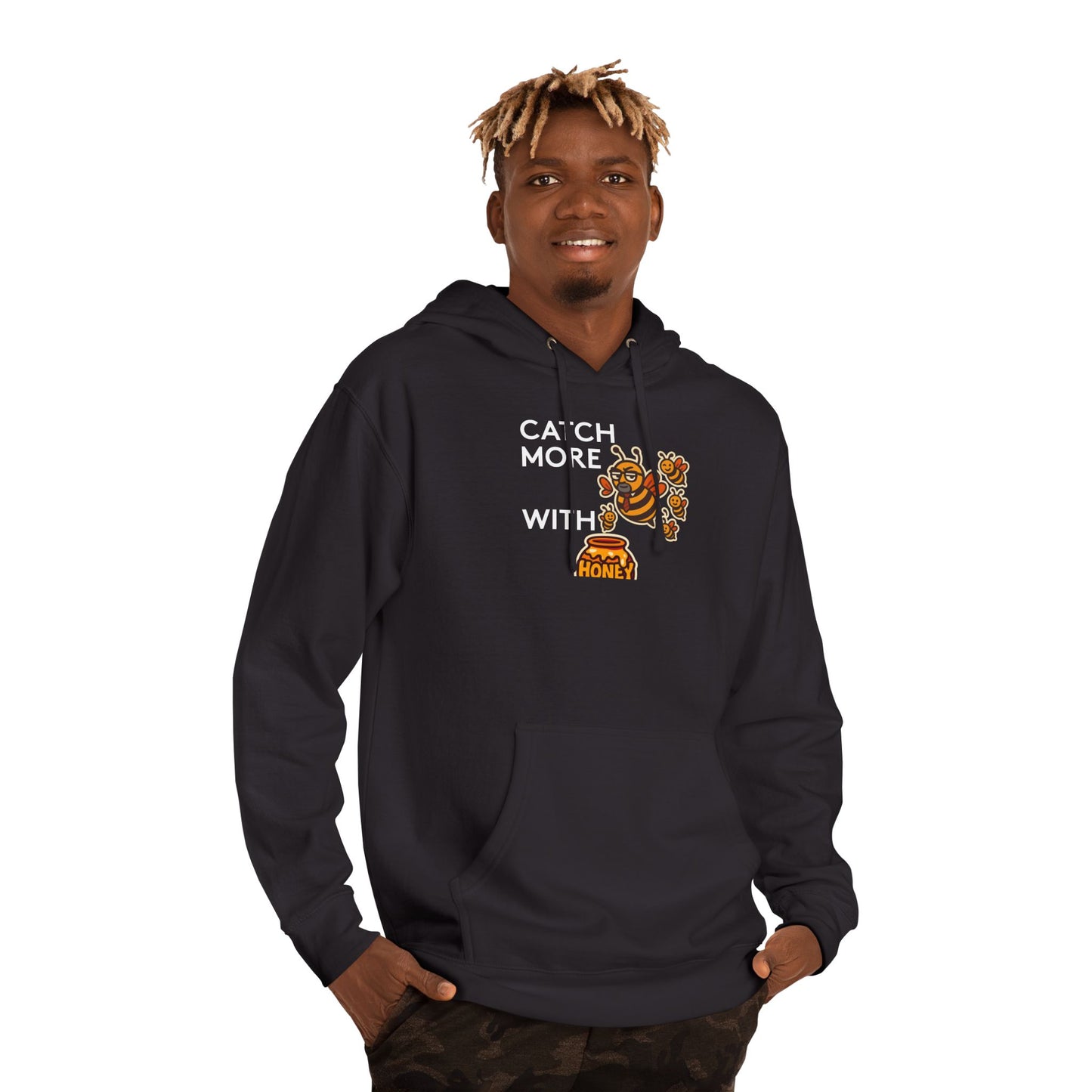 You Catch More Bees with Honey Premium Hoodie - heavyweight pullover | Genius Mangoes