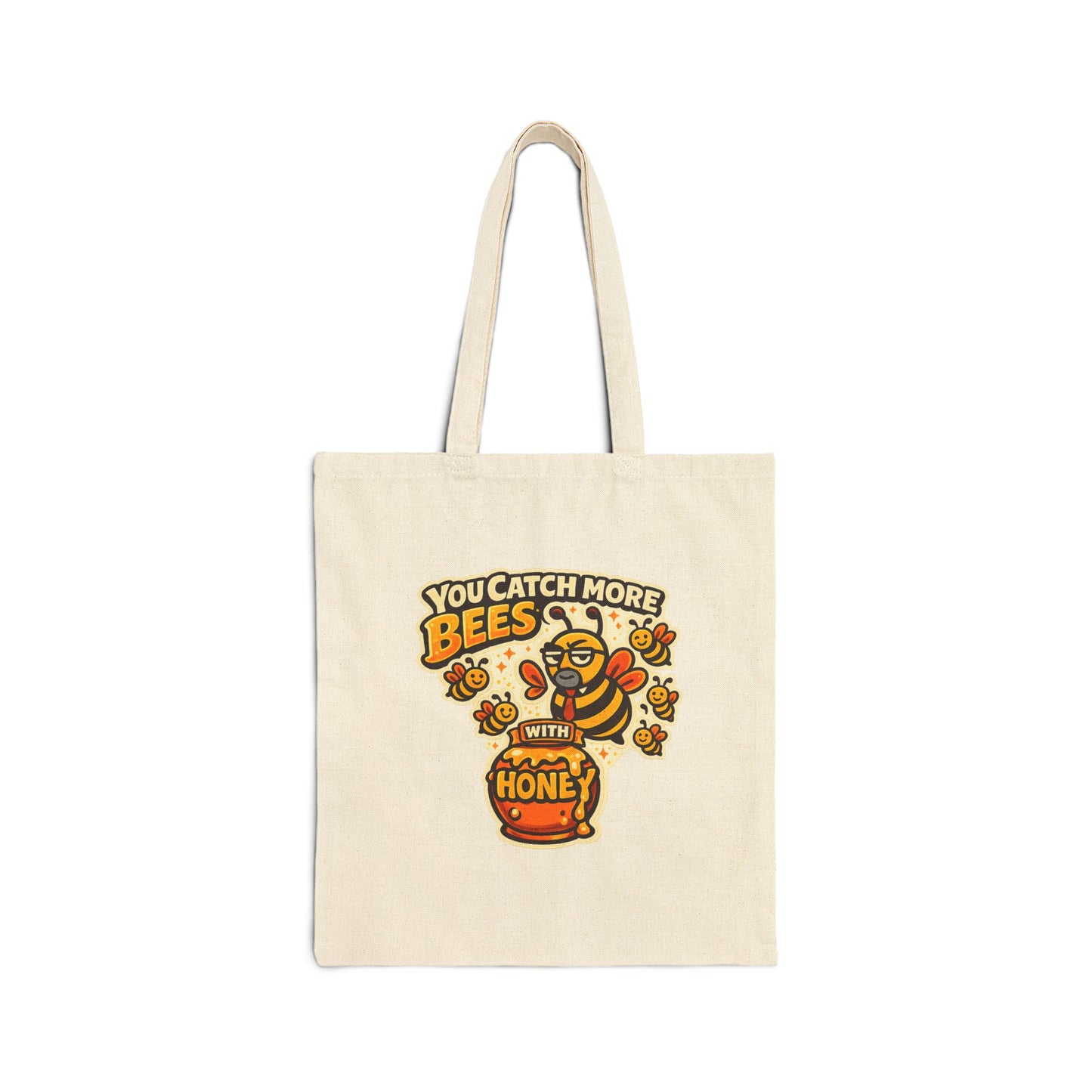 You Catch More Bees with Honey Heavy Cotton Tote Bag | Genius Mangoes