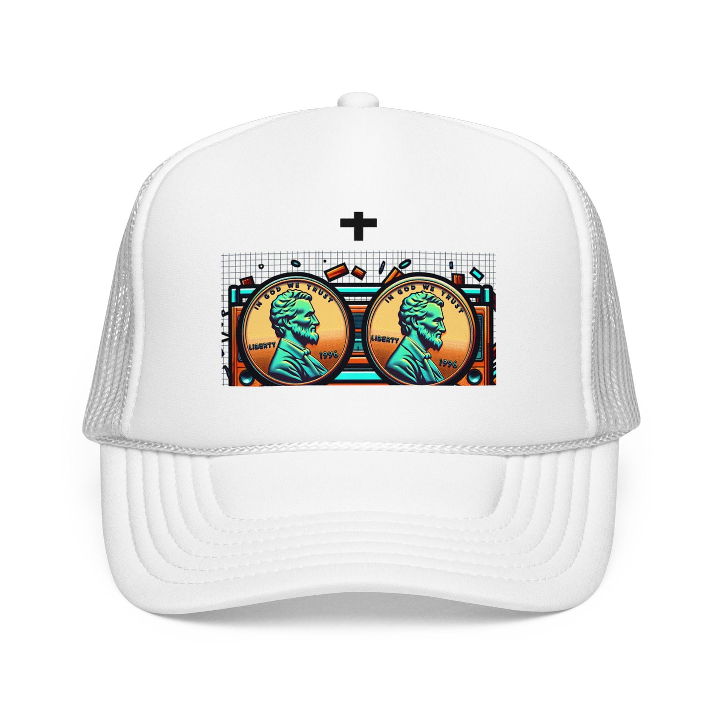 Nine Five Plus Four Pennies Foam Trucker Hat in White | Genius Mangoes