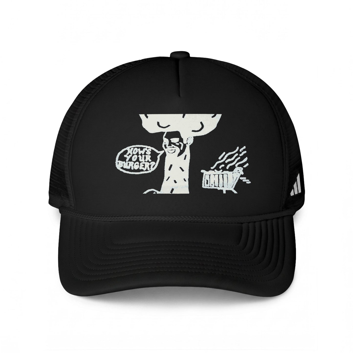 Barkopalooza How's Your Burger Trucker Hat in Black / White | Genius Mangoes