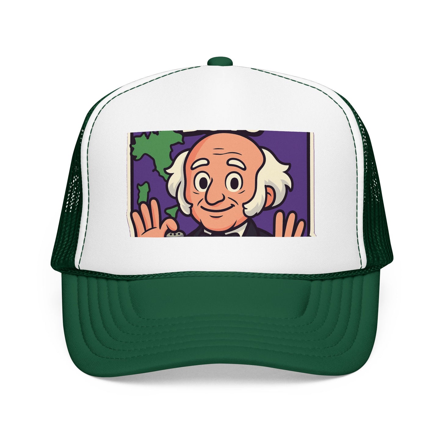 The Van Buren Boys Foam Trucker Hat in Kelly/ White/ Kelly | Genius Mangoes