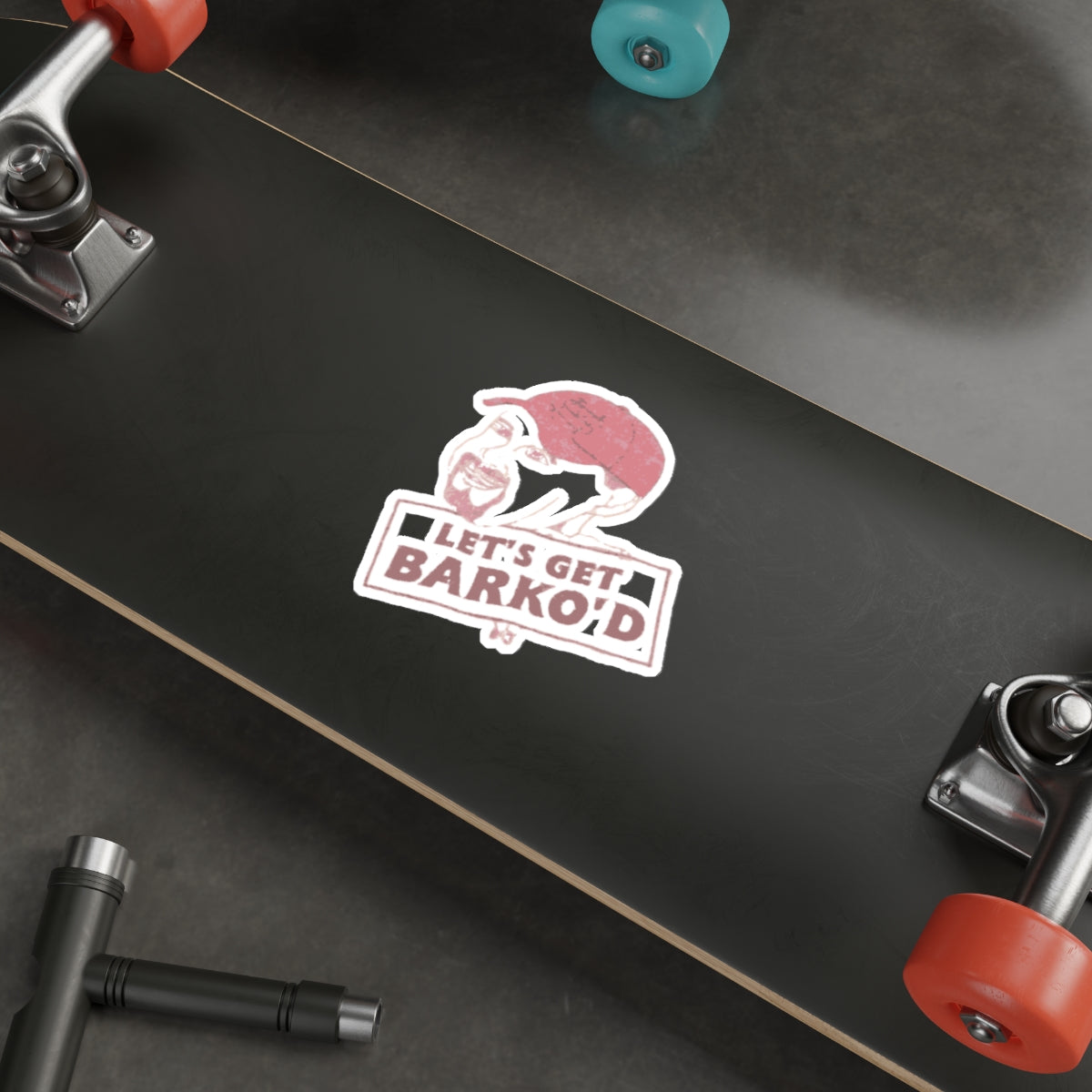 Barkopalooza 1998 - Let's Get Barko'd Die-Cut Sticker - lifestyle view | Genius Mangoes