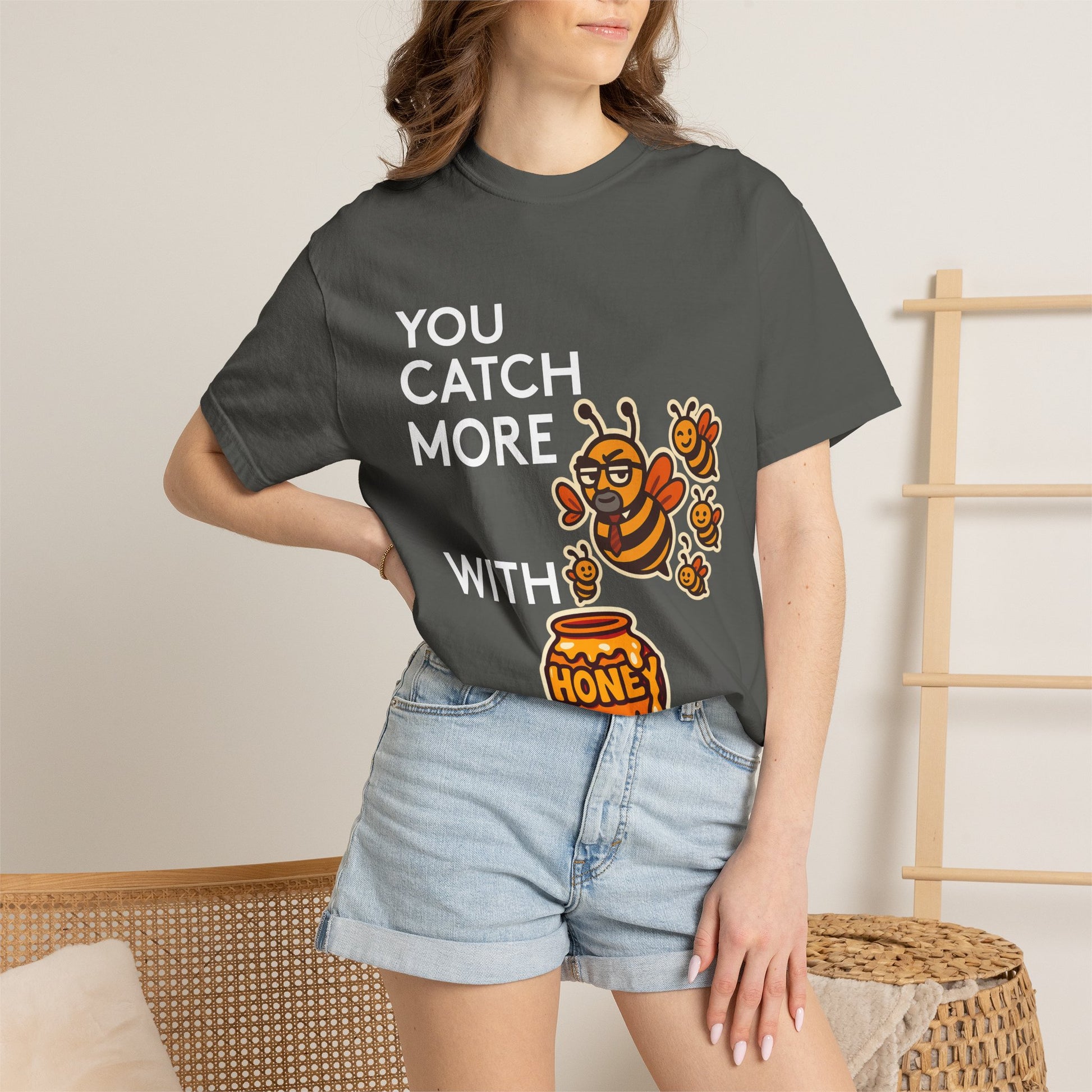 You Catch More Bees with Honey Premium Tee - garment-dyed cotton | Genius Mangoes