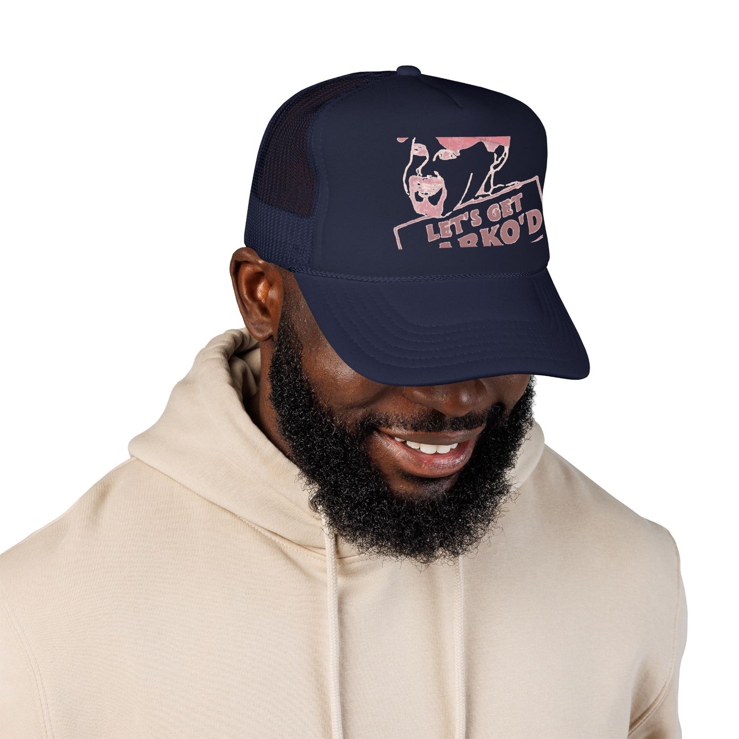 Barkopalooza 1998 Let's Get Barko'd Foam Trucker Hat - lifestyle view | Genius Mangoes