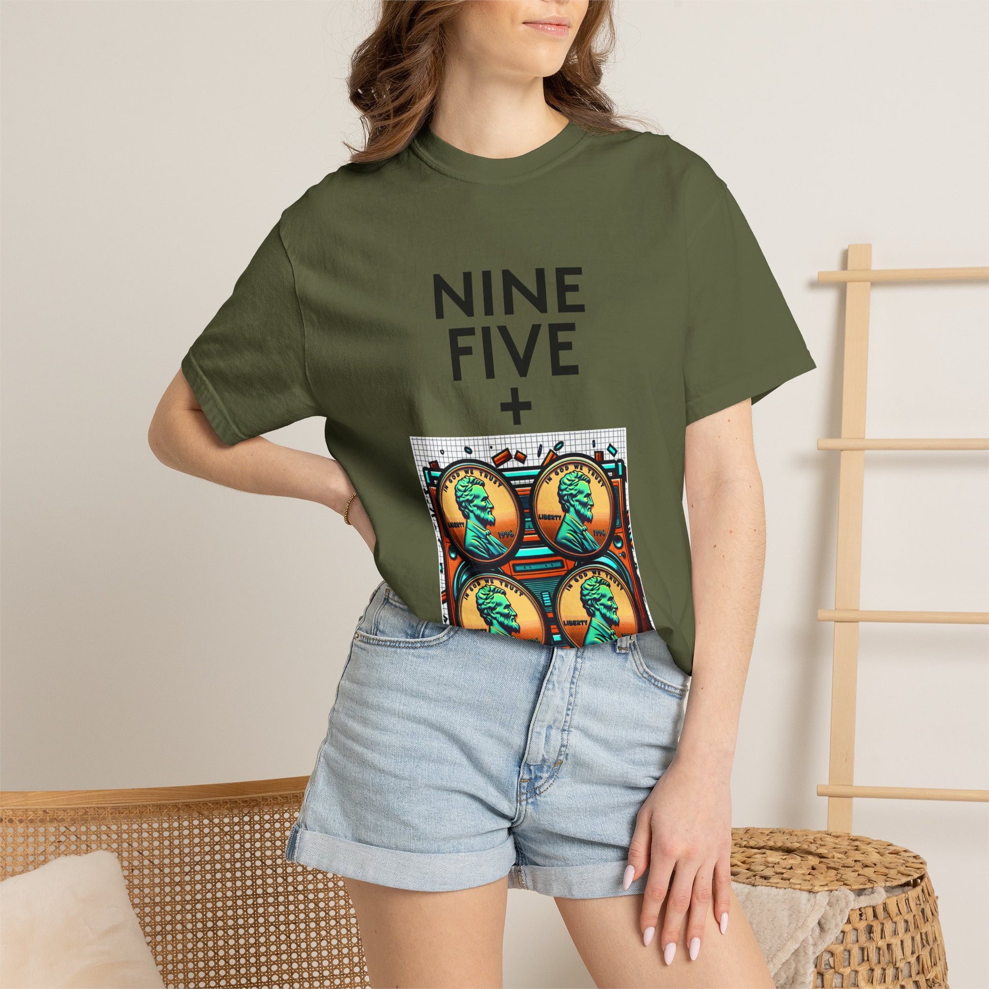 Nine Five Plus Four Pennies Premium Tee - garment-dyed cotton | Genius Mangoes