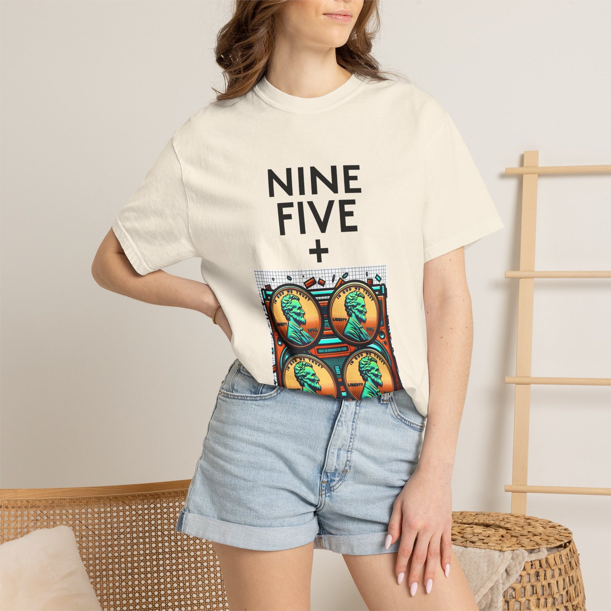 Nine Five Plus Four Pennies Premium Tee - garment-dyed cotton | Genius Mangoes