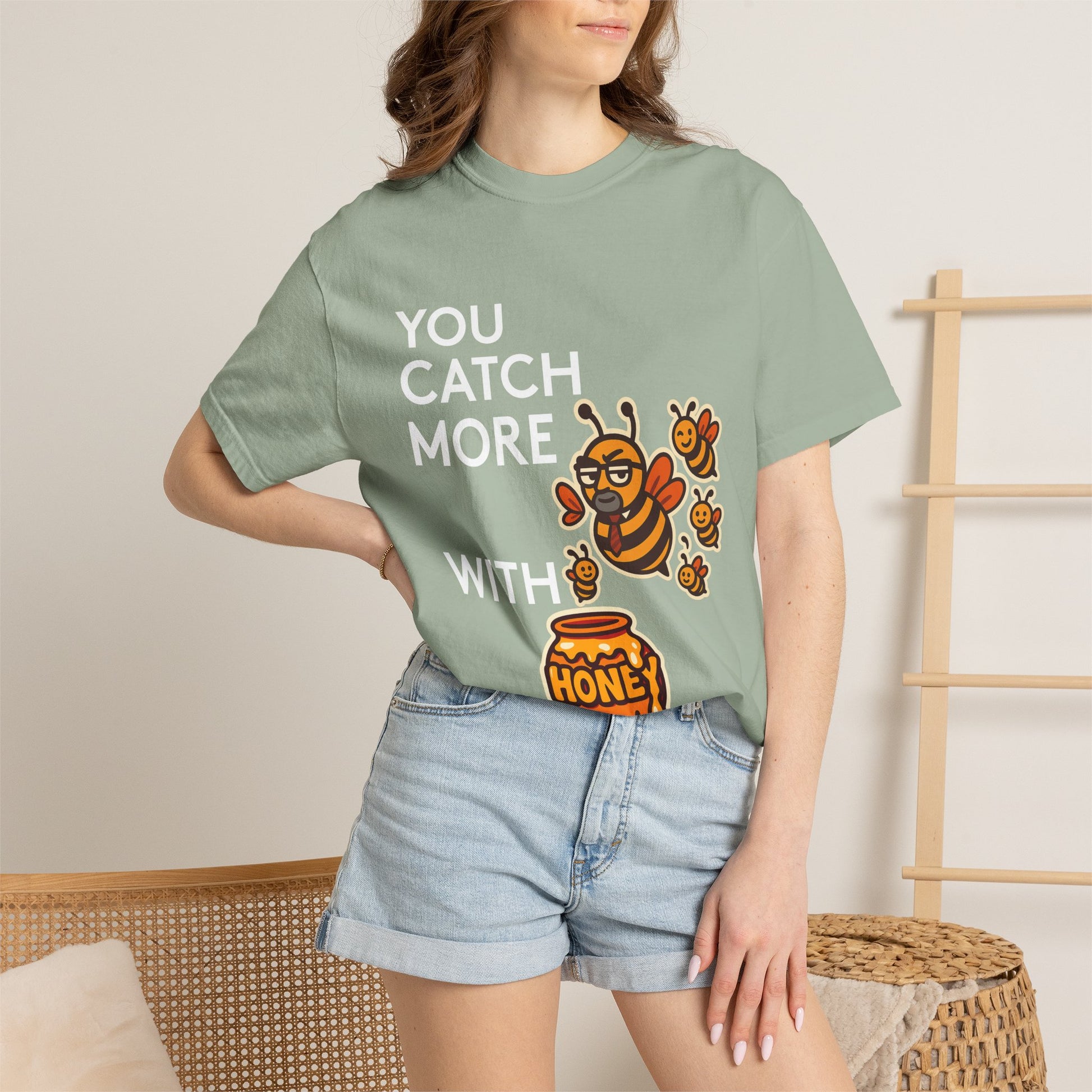 You Catch More Bees with Honey Premium Tee - garment-dyed cotton | Genius Mangoes
