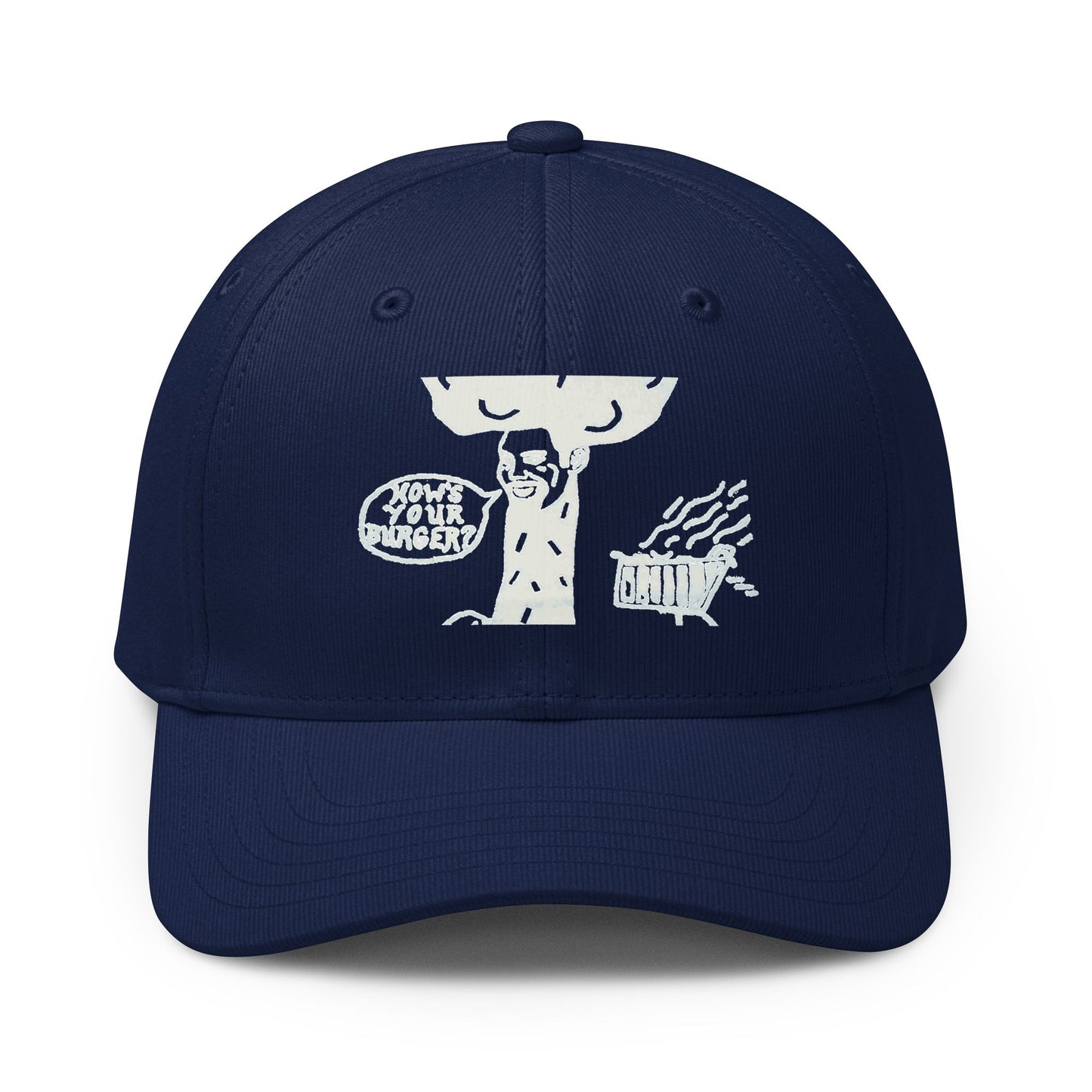 Barkopalooza How's Your Burger Alliance Cap in Team Navy Blue / White | Genius Mangoes