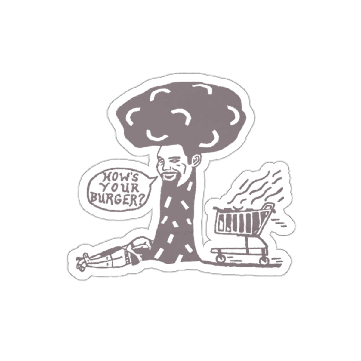 Barkopalooza 2005 - How's Your Burger Die-Cut Sticker - 2 inch waterproof vinyl decal | Genius Mangoes