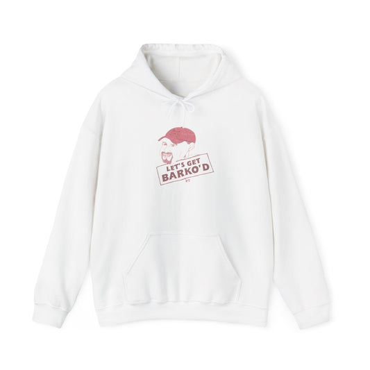 Barkopalooza 1998 - Let's Get Barko'd Hoodie in White | Genius Mangoes