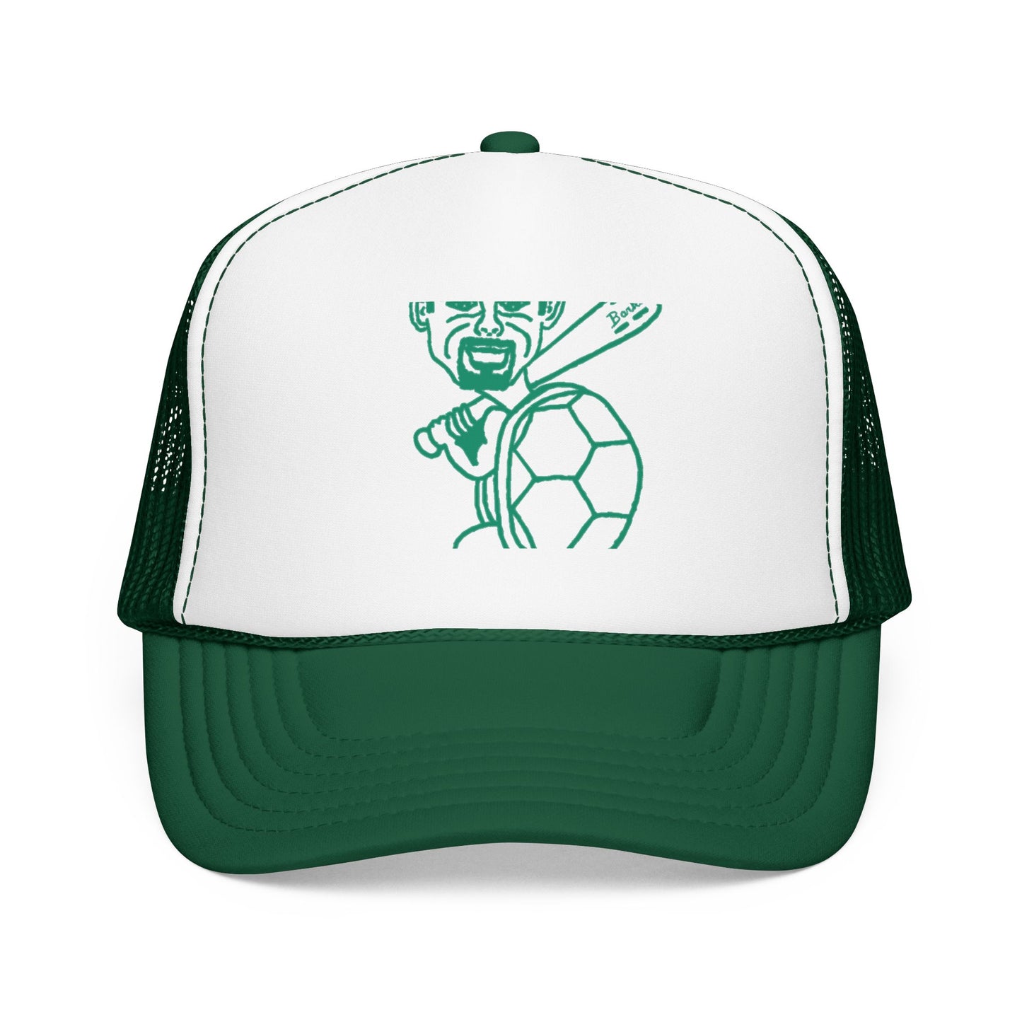 Barkopalooza Hit it Hard Foam Trucker Hat in Kelly/ White/ Kelly | Genius Mangoes