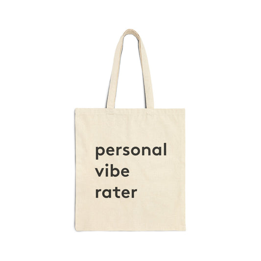 Personal Vibe Rater Heavy Cotton Tote Bag in Natural | Genius Mangoes