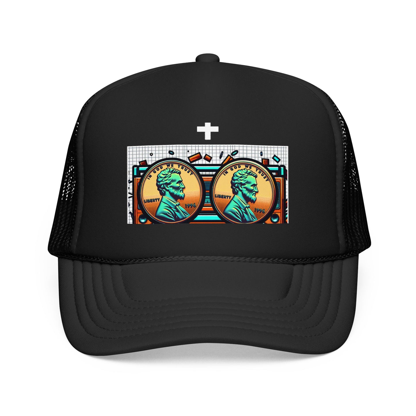Nine Five Plus Four Pennies Foam Trucker Hat in Black | Genius Mangoes