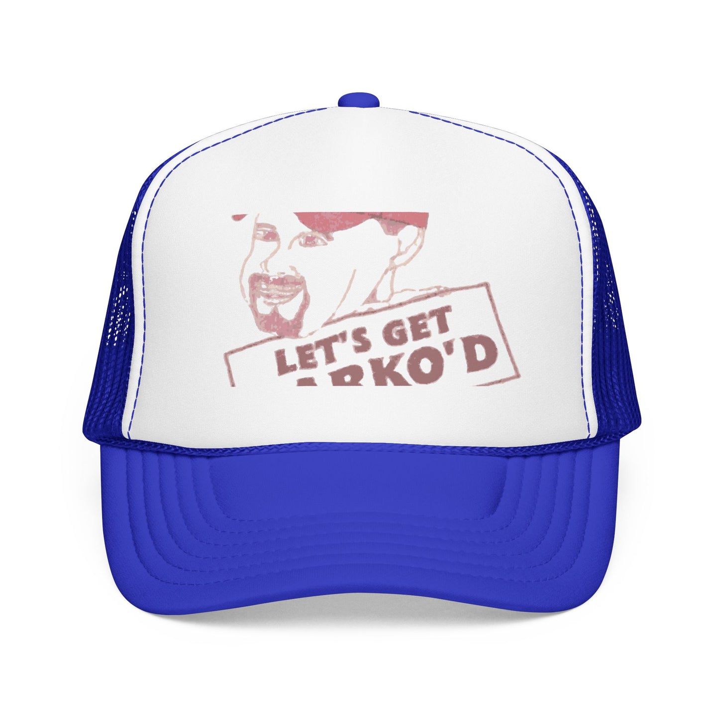 Barkopalooza 1998 Let's Get Barko'd Foam Trucker Hat in Royal / White / Royal | Genius Mangoes