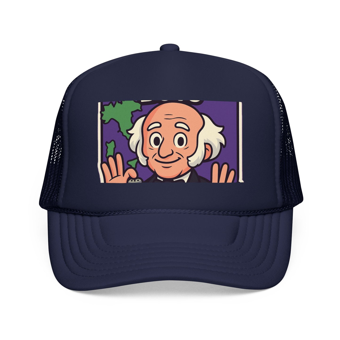 The Van Buren Boys Foam Trucker Hat in Dark Navy | Genius Mangoes