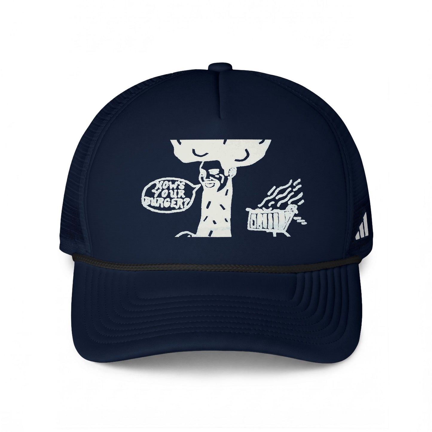 Barkopalooza How's Your Burger Trucker Hat in Team Navy Blue / Black / White | Genius Mangoes